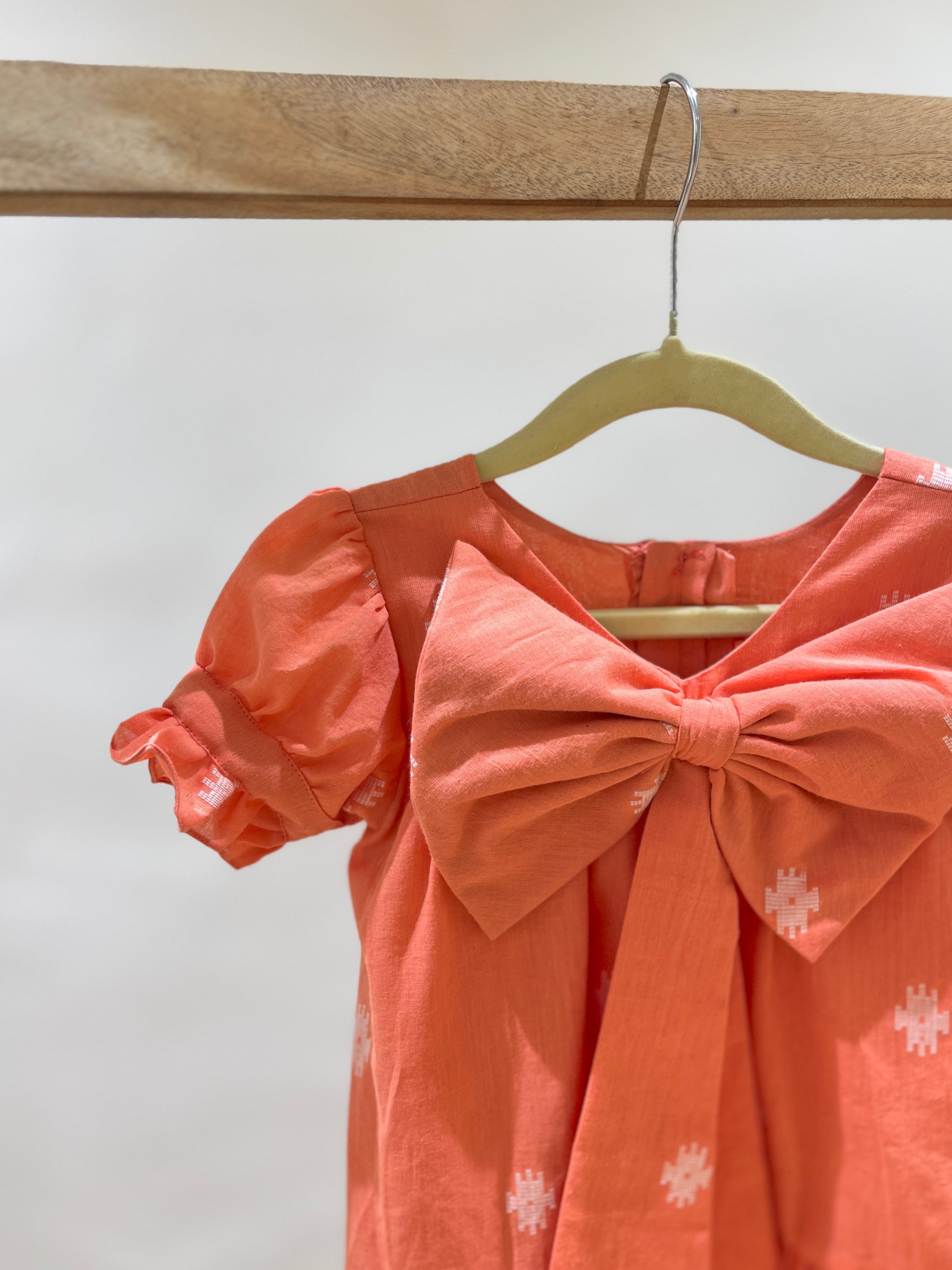 Orange bow frock