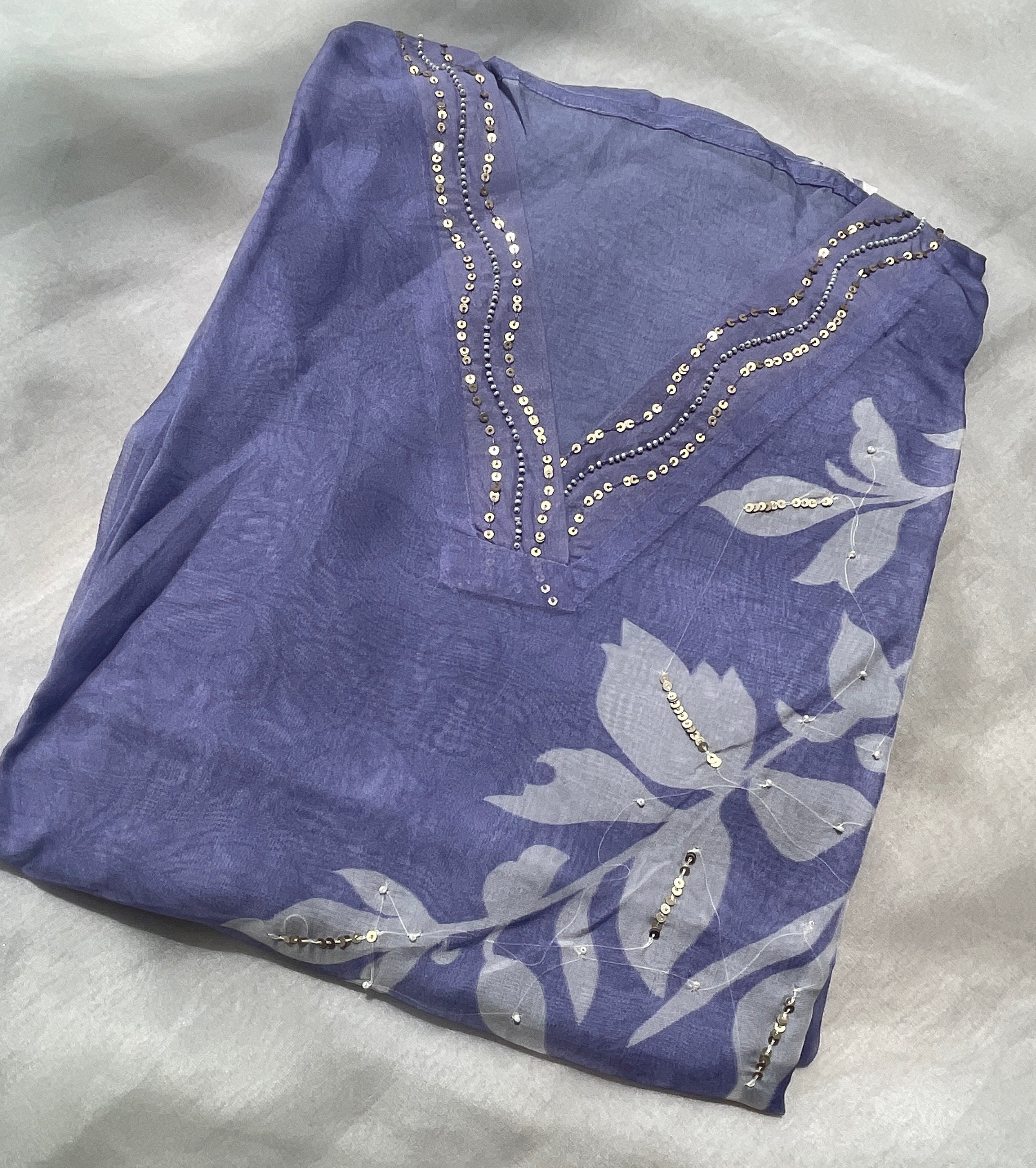 Pink ,Lilac & Purple Organza Semi stitched Salwar set