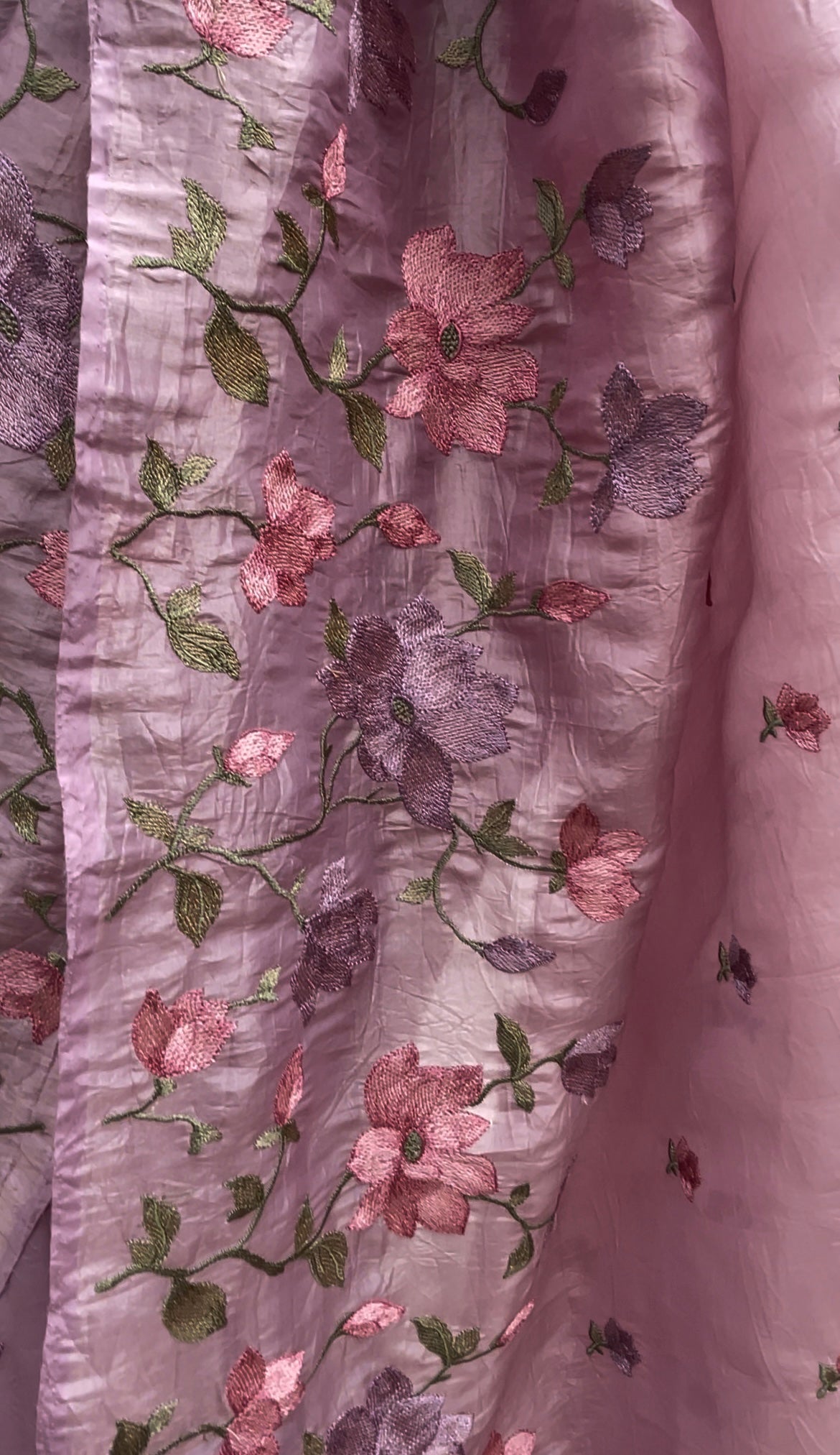 Cream & Lavender organza saree