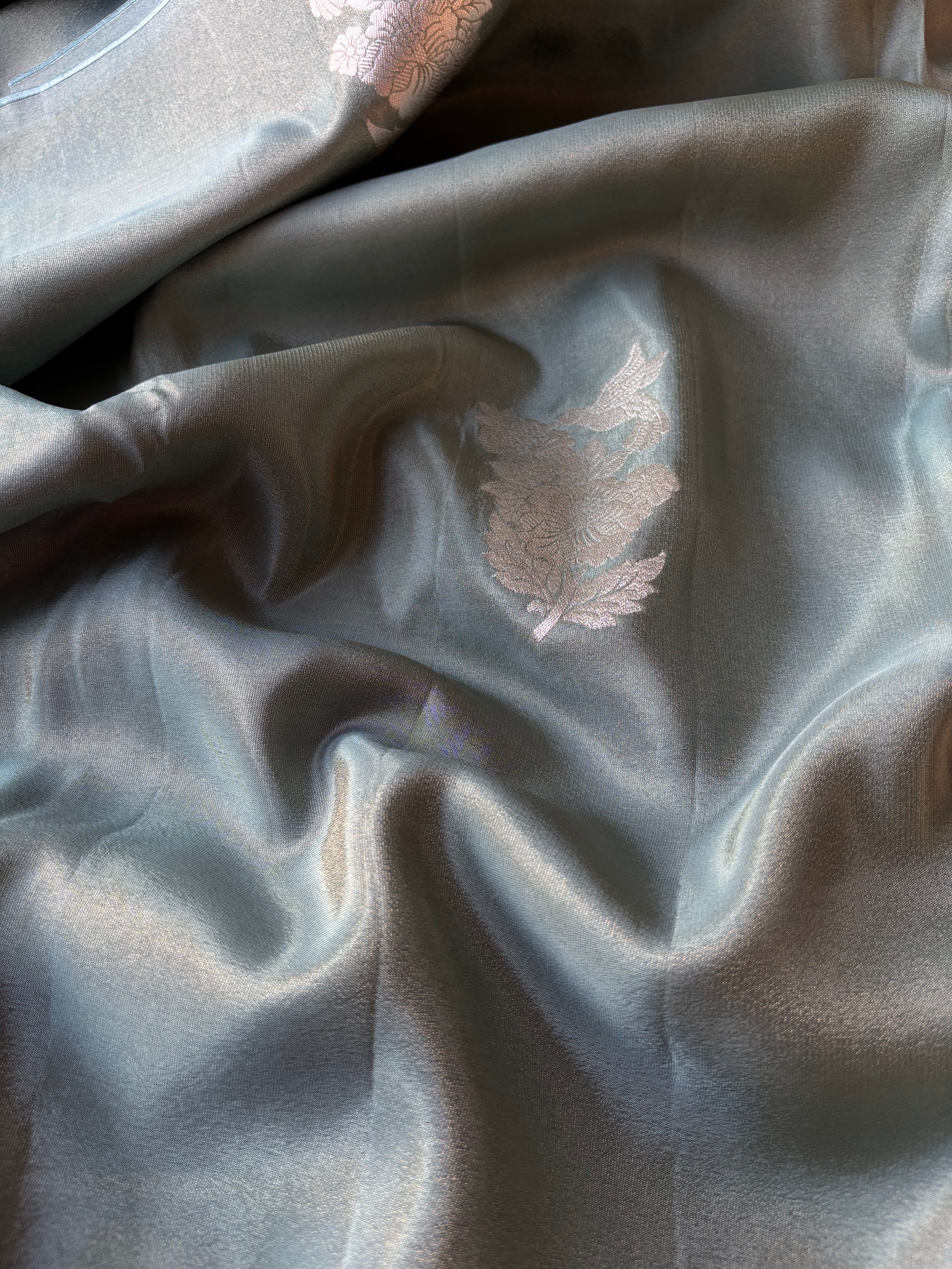 Turquoise tissue sarees