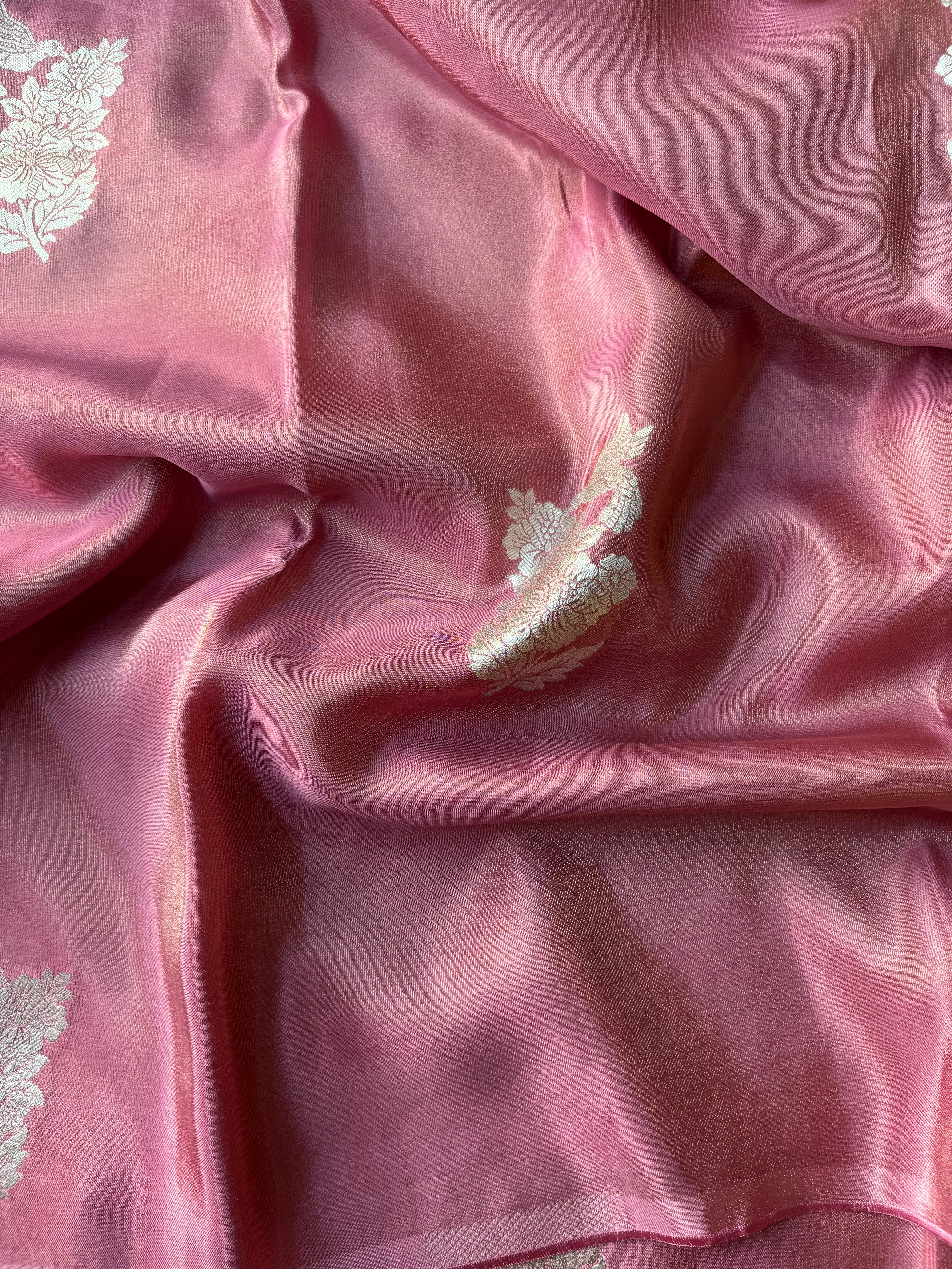 Light pink tissue sarees