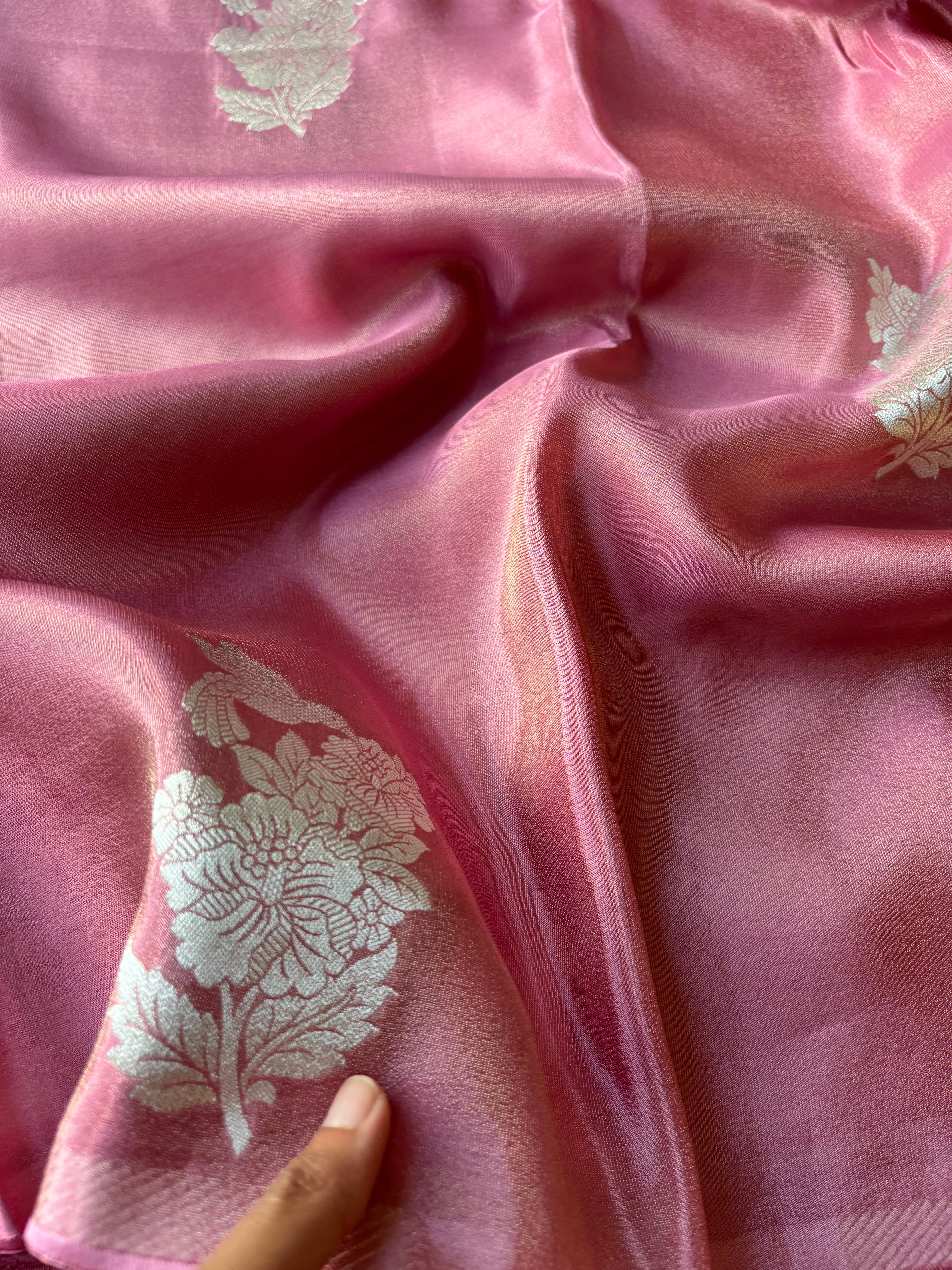 Light pink tissue sarees