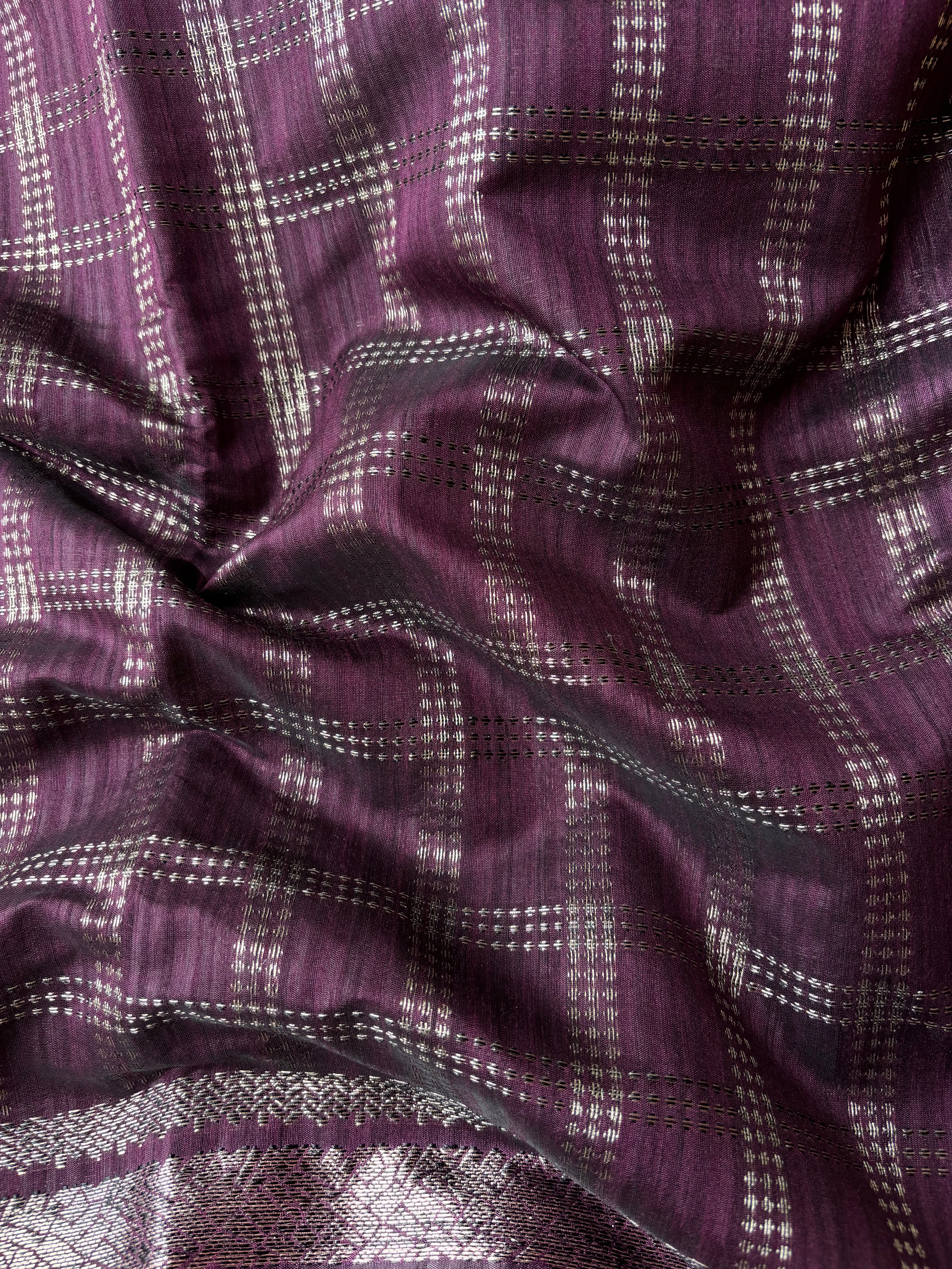 Wine Semi Tussar saree