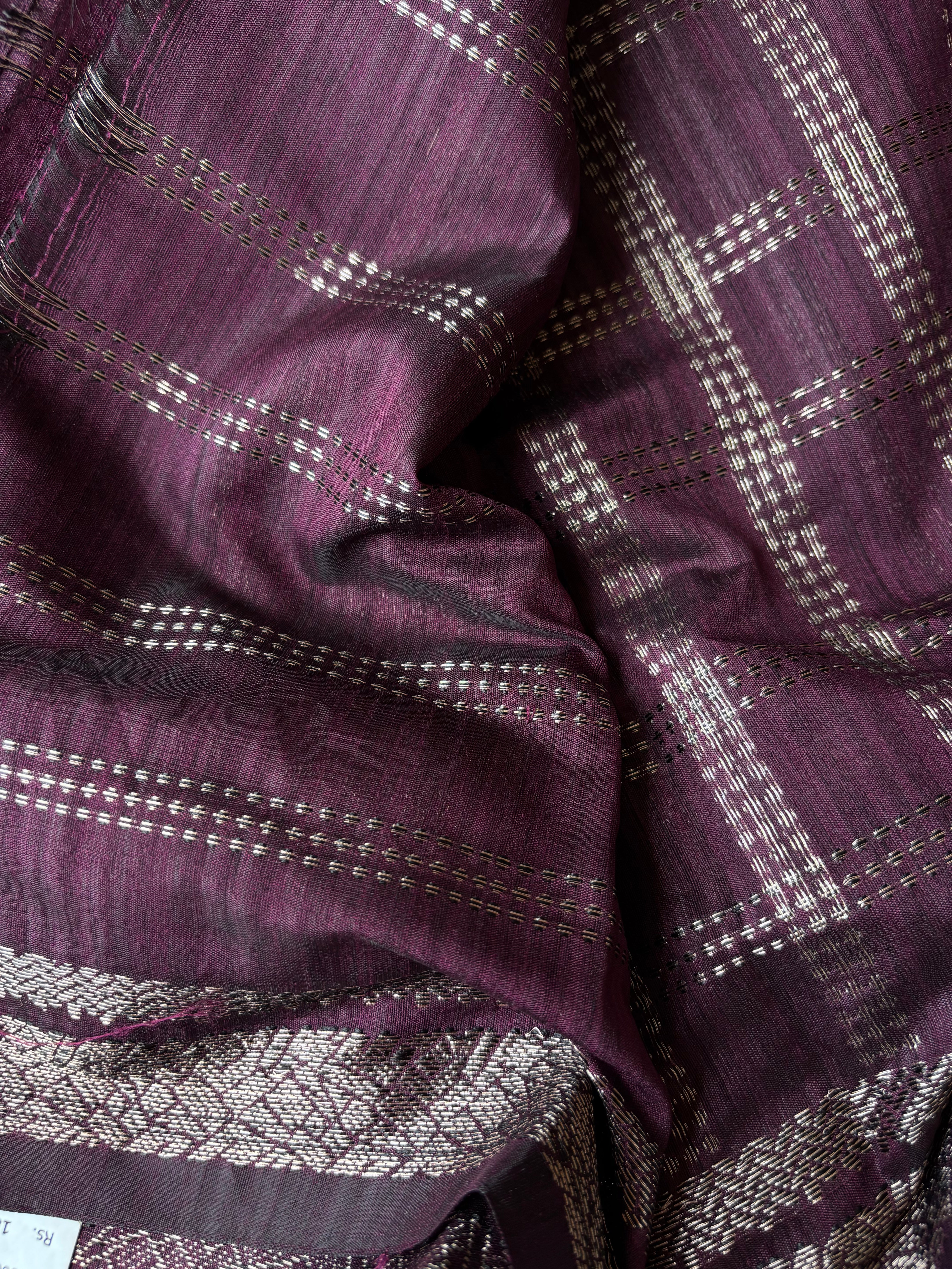 Wine Semi Tussar saree