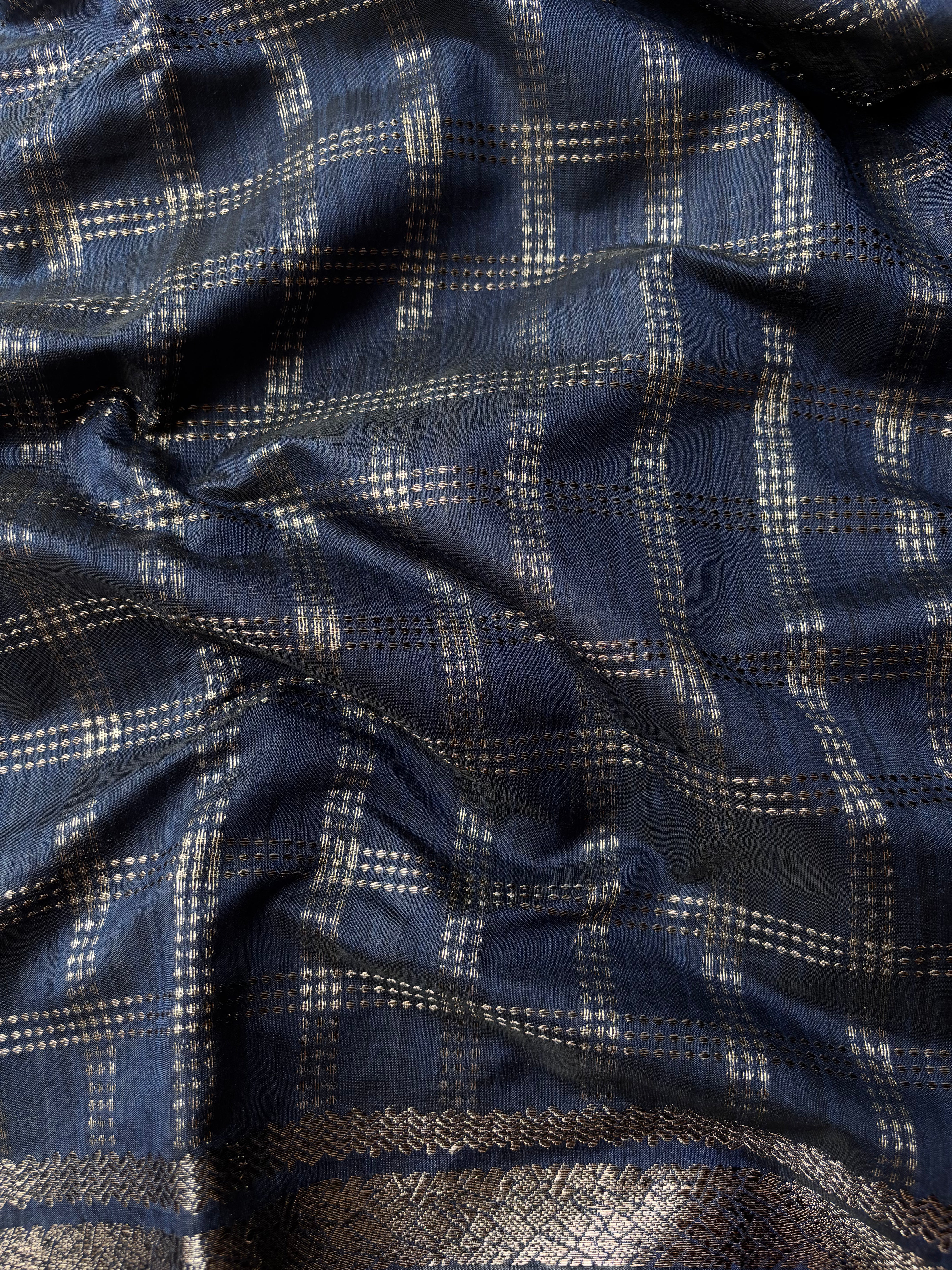 Blue Semi Tussar saree