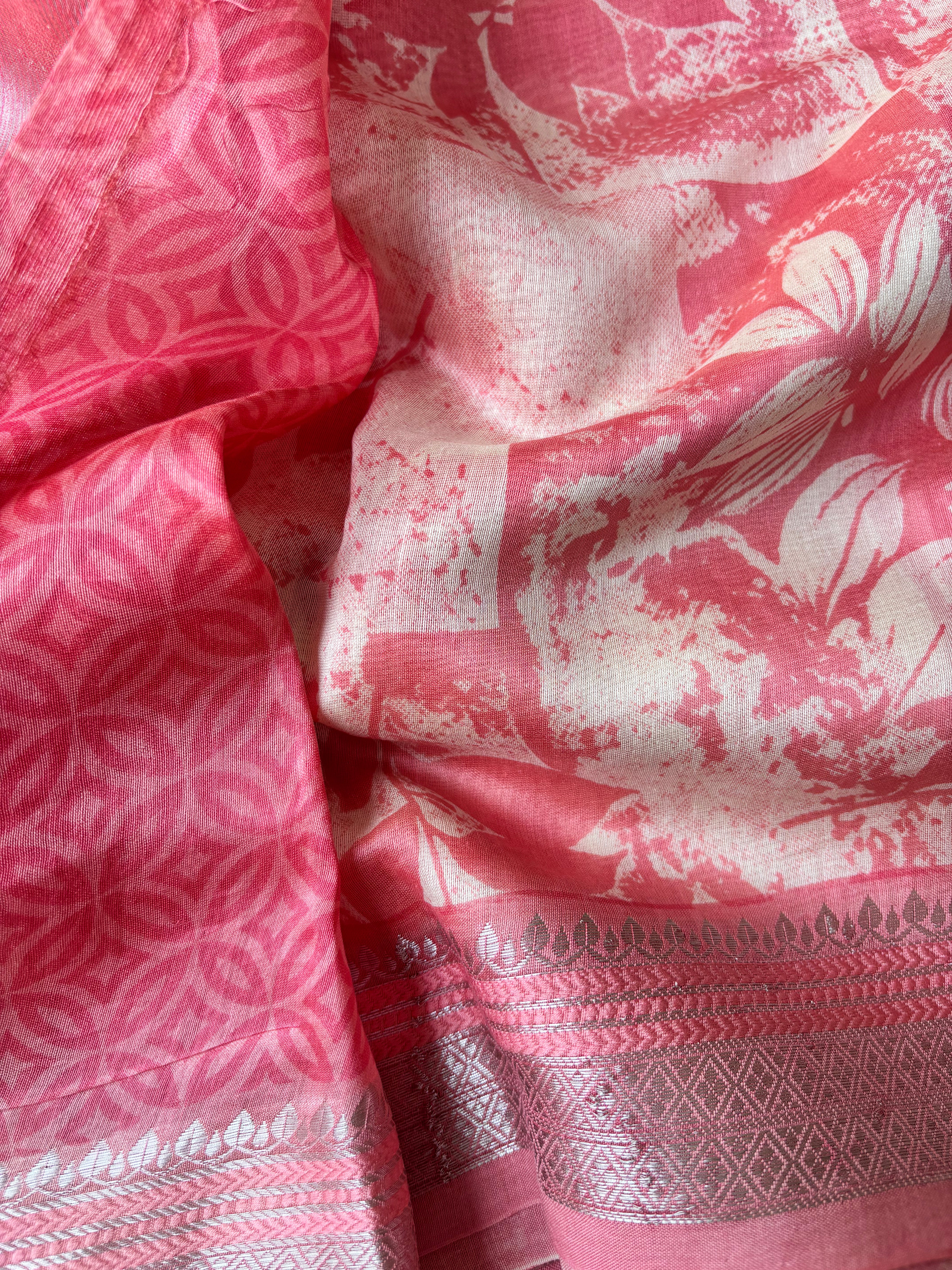 Yellow, Pink & Green Pure Cotton Chanderi Sarees