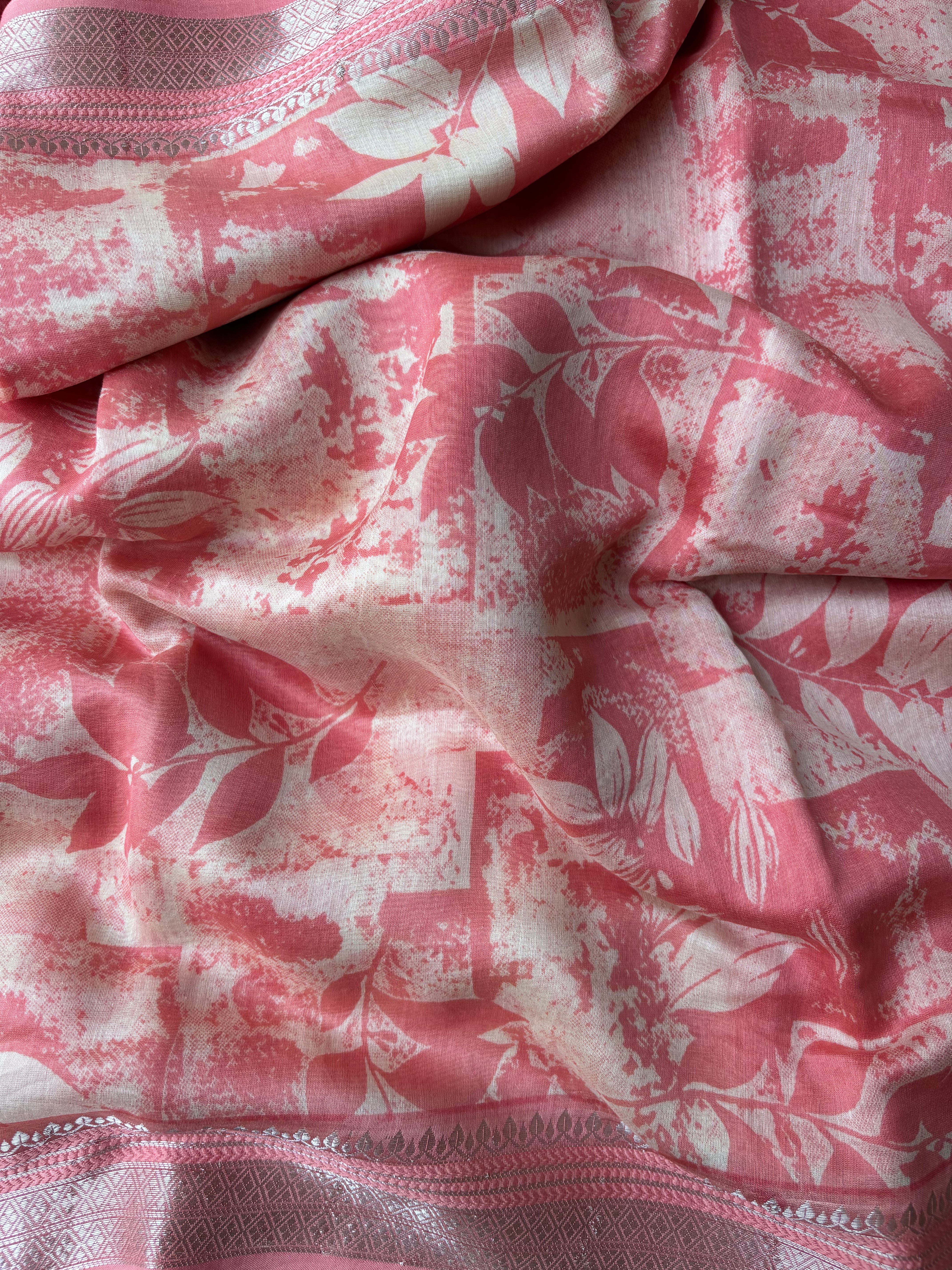 Yellow, Pink & Green Pure Cotton Chanderi Sarees