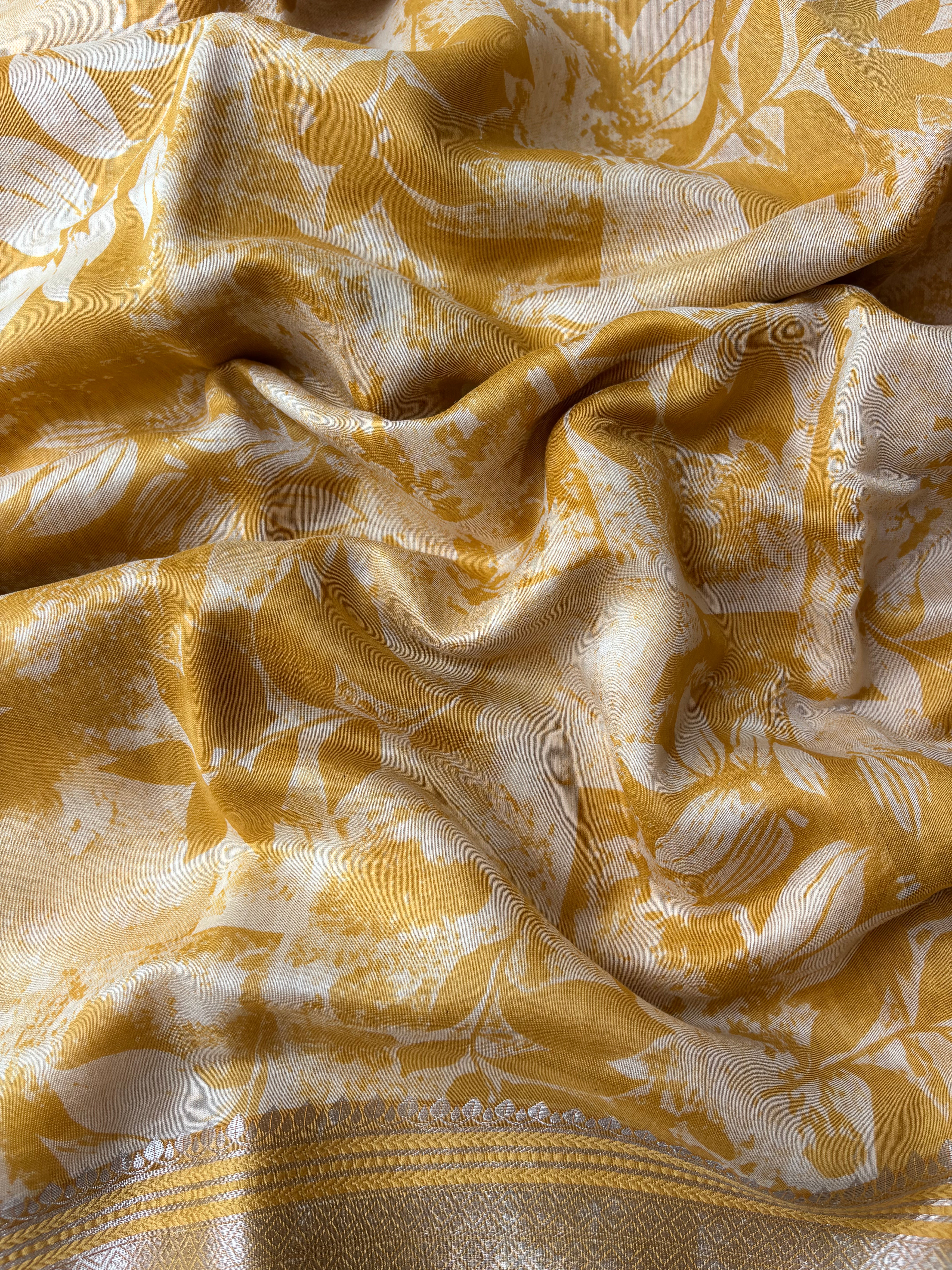 Yellow, Pink & Green Pure Cotton Chanderi Sarees