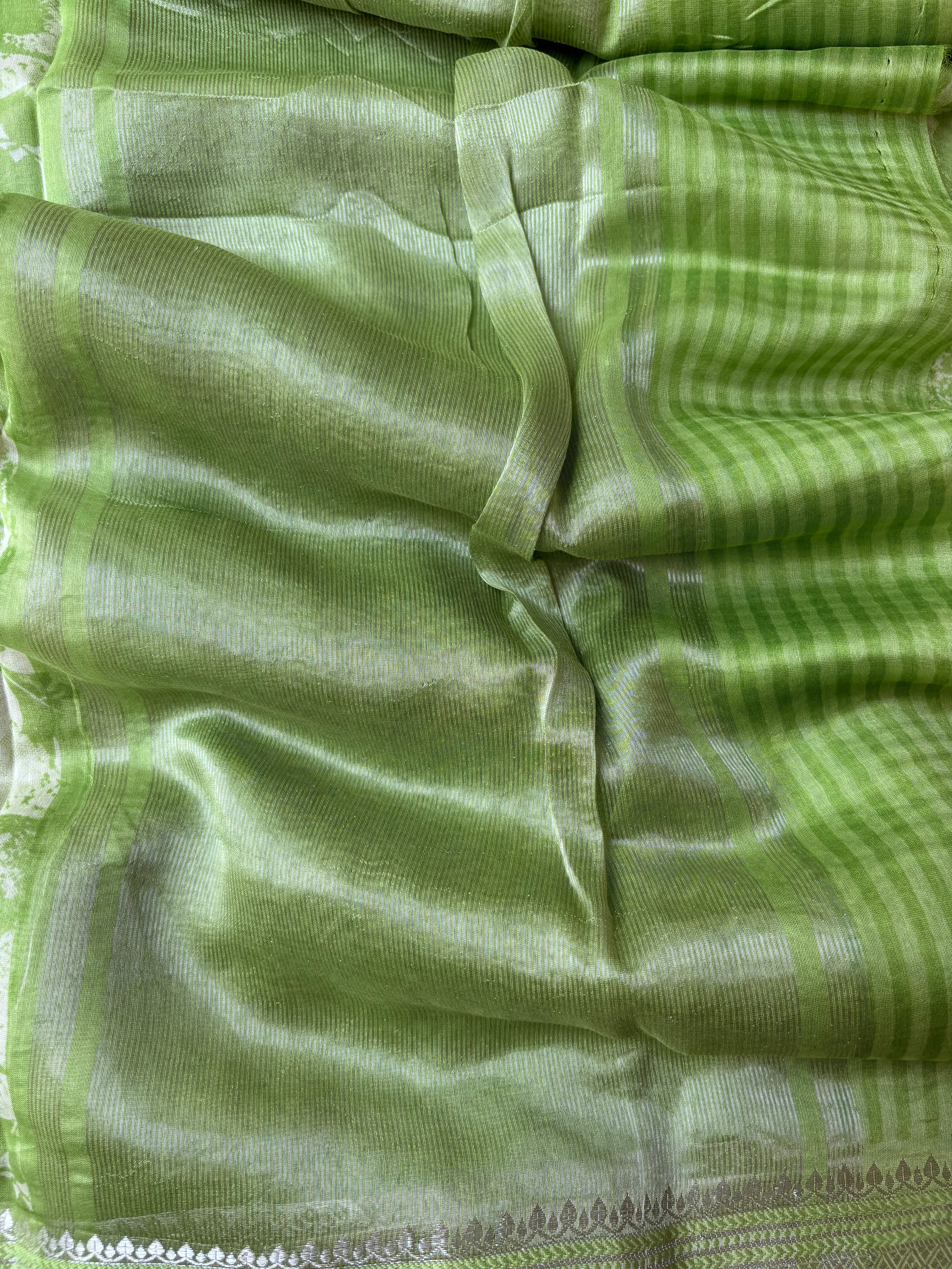 Yellow, Pink & Green Pure Cotton Chanderi Sarees