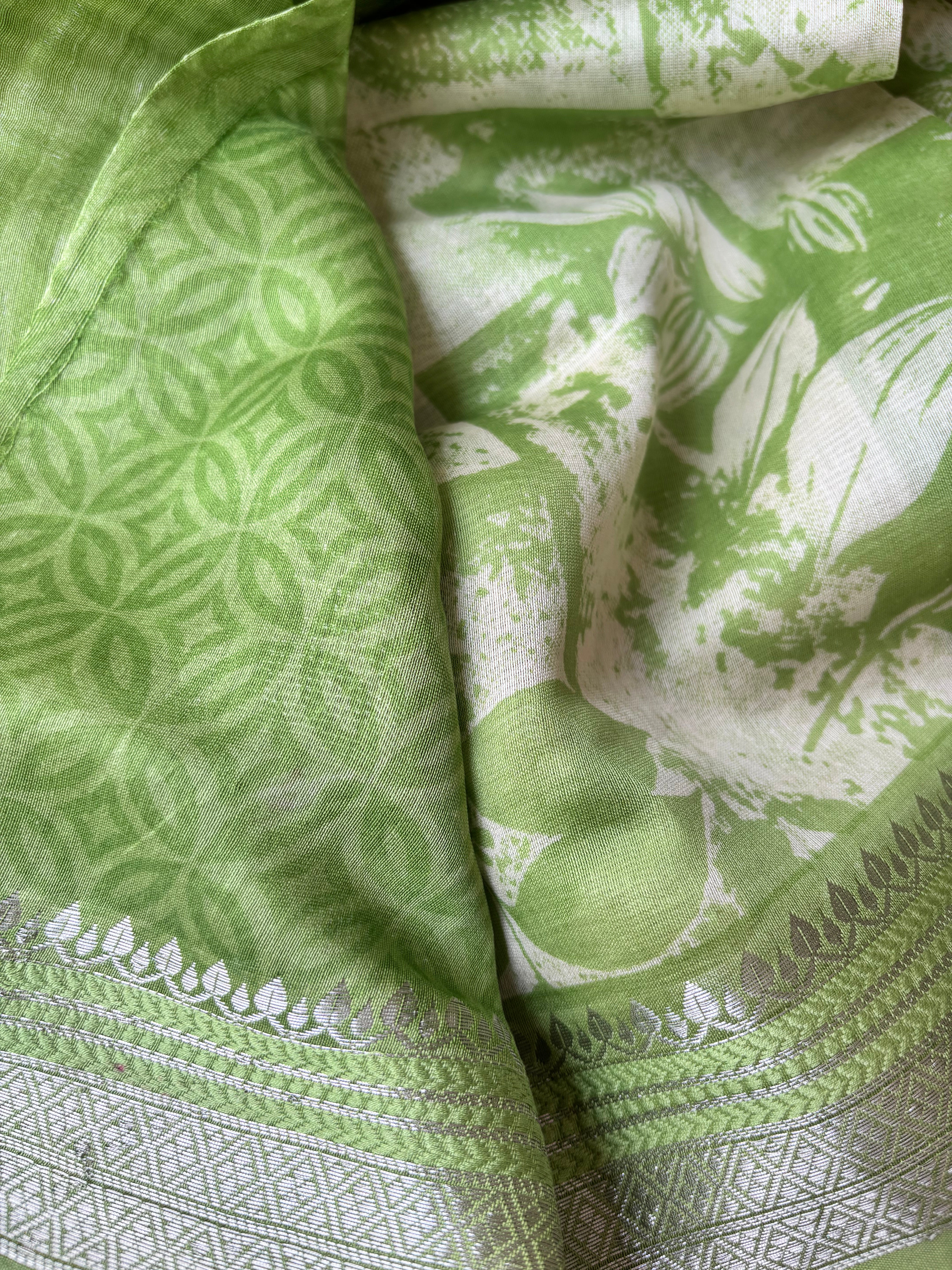 Yellow, Pink & Green Pure Cotton Chanderi Sarees