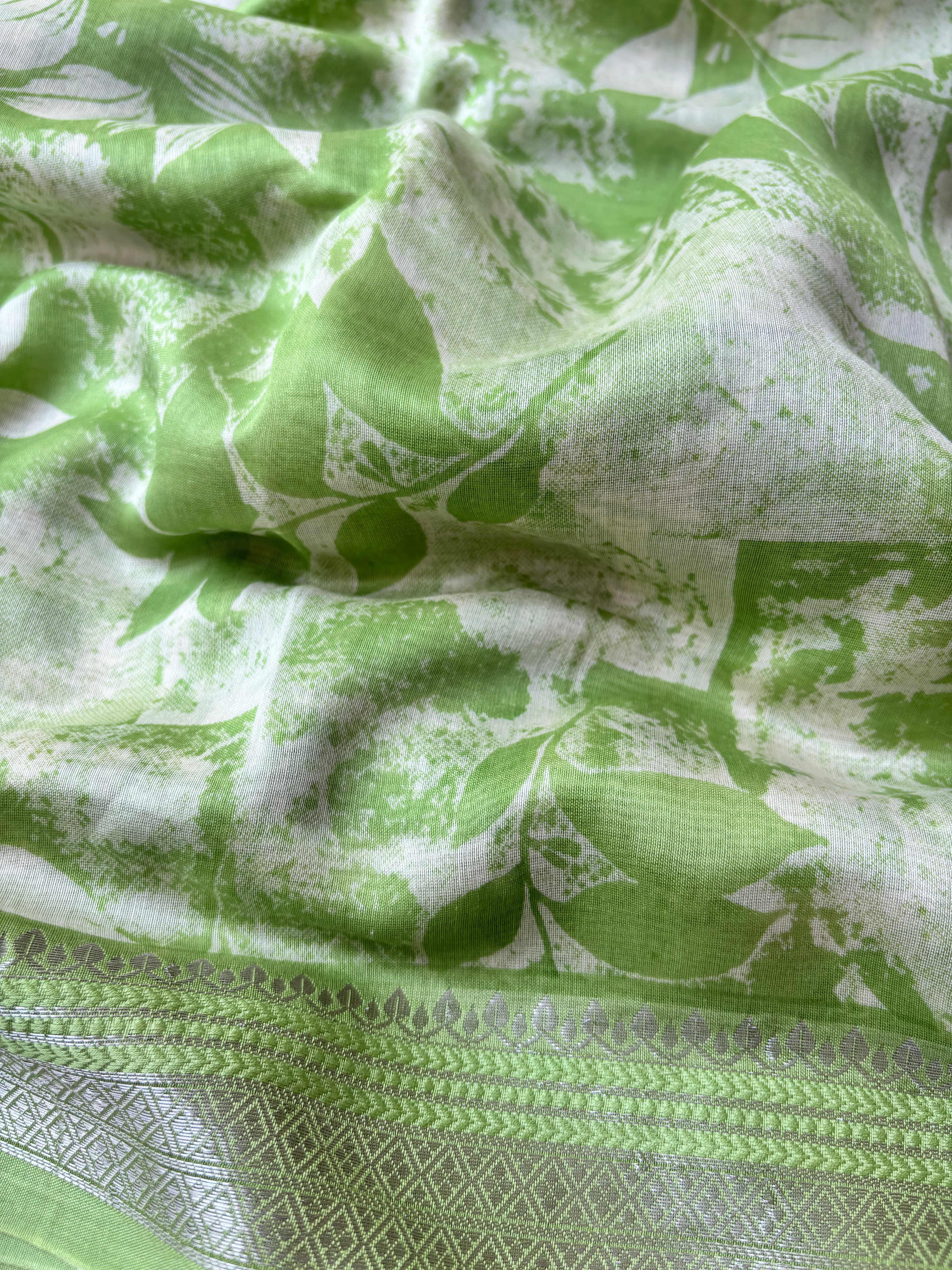 Yellow, Pink & Green Pure Cotton Chanderi Sarees