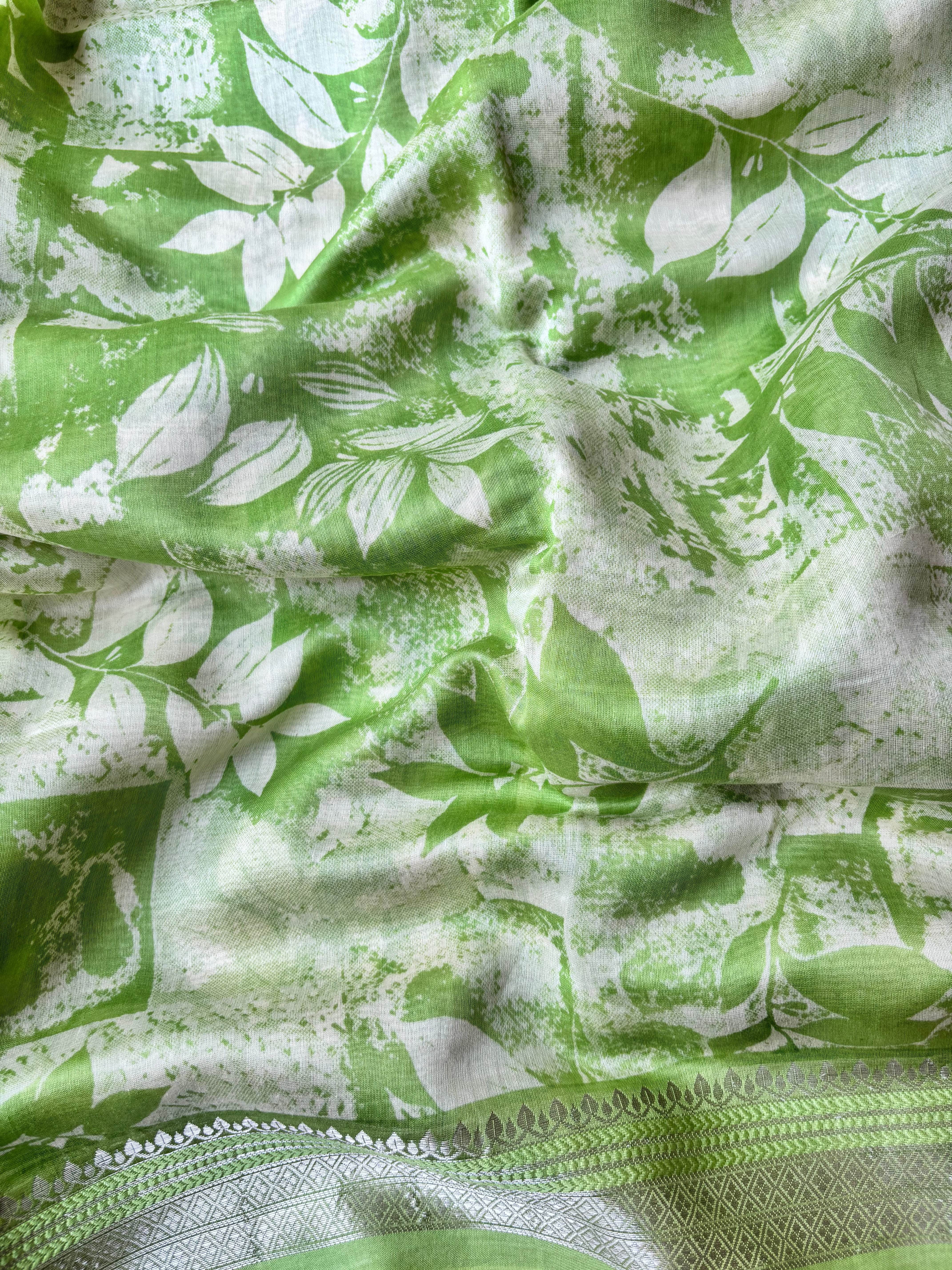 Yellow, Pink & Green Pure Cotton Chanderi Sarees