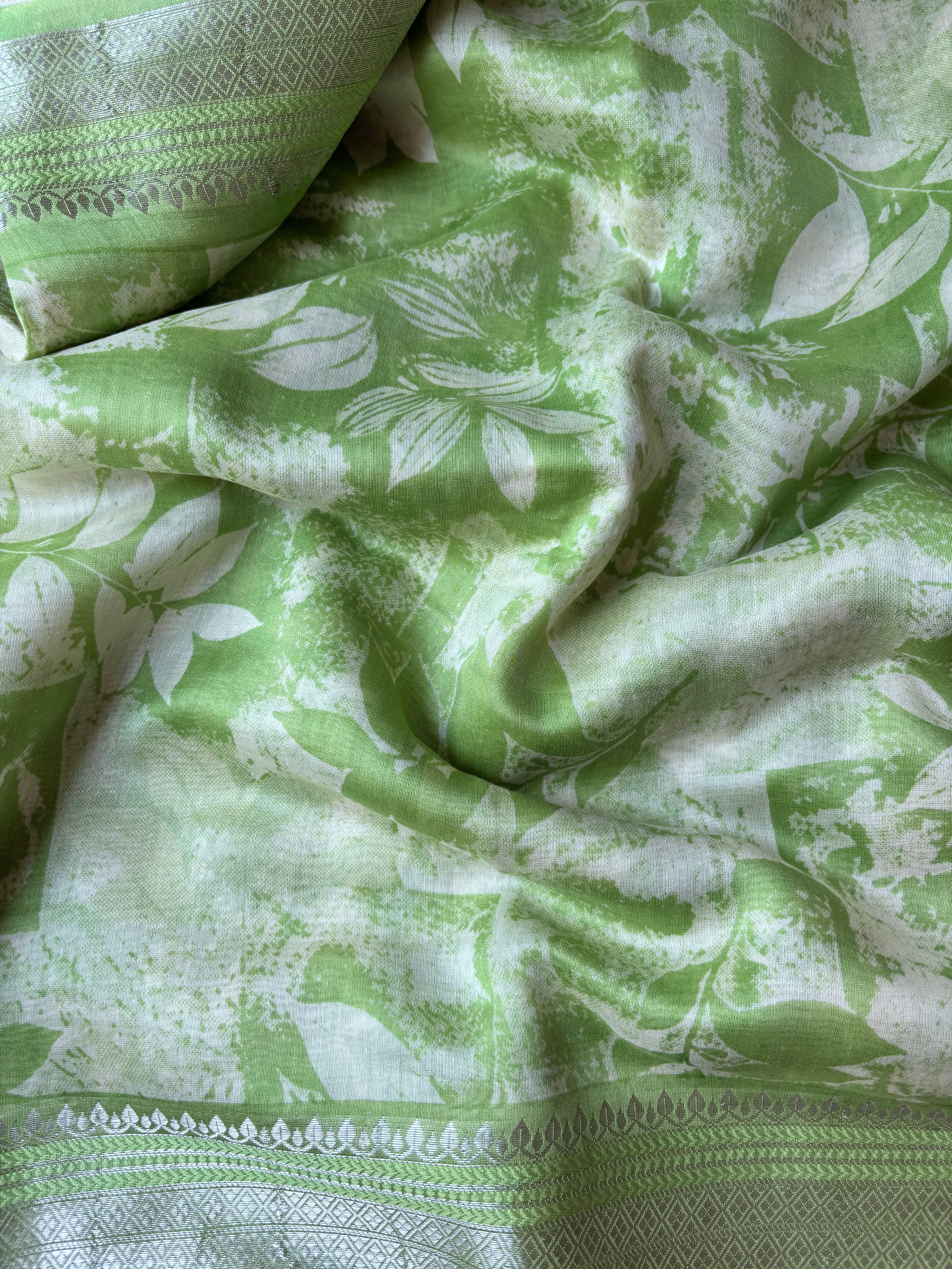 Yellow, Pink & Green Pure Cotton Chanderi Sarees