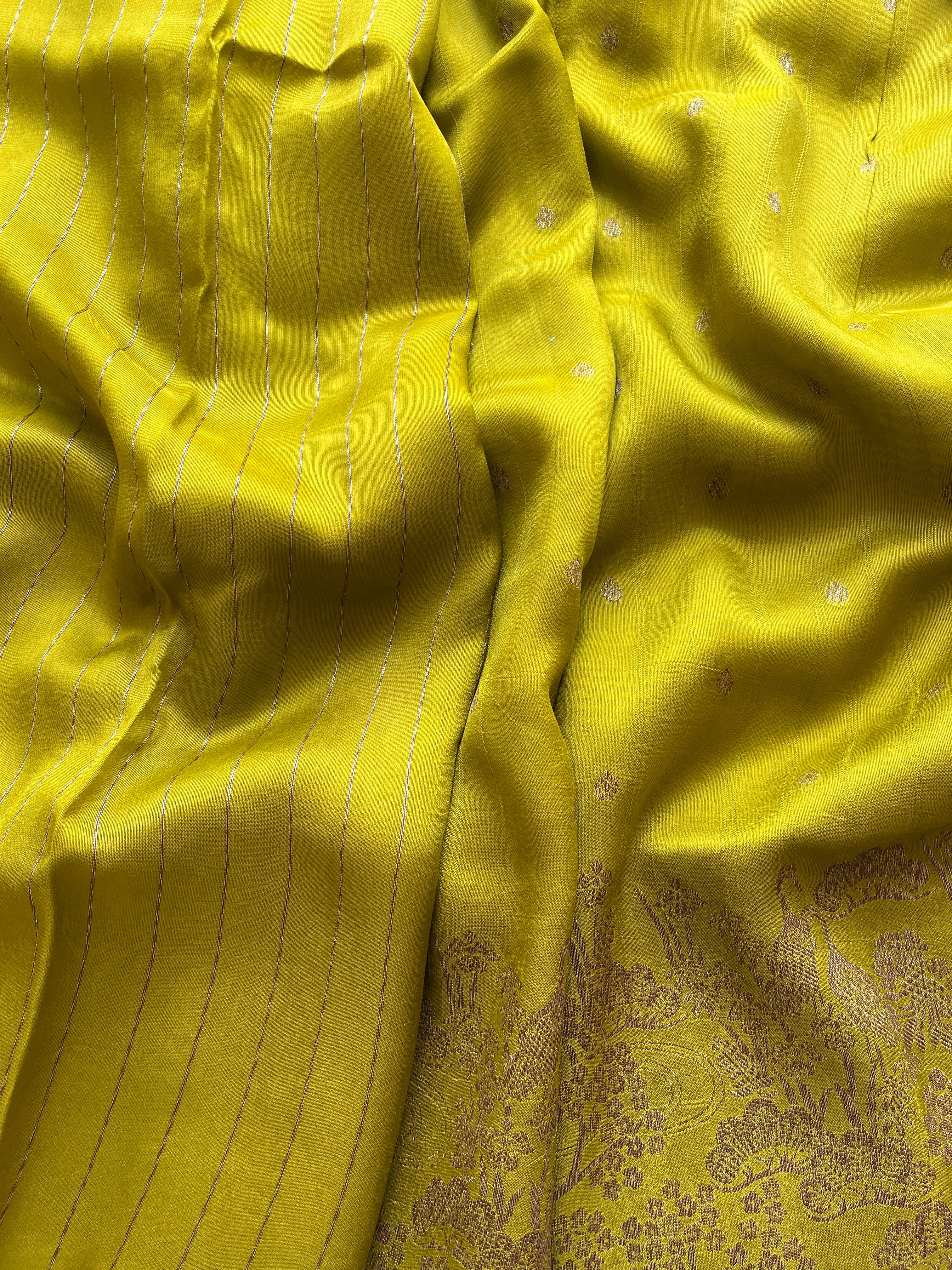 Green Raw Silk Banaras Saree