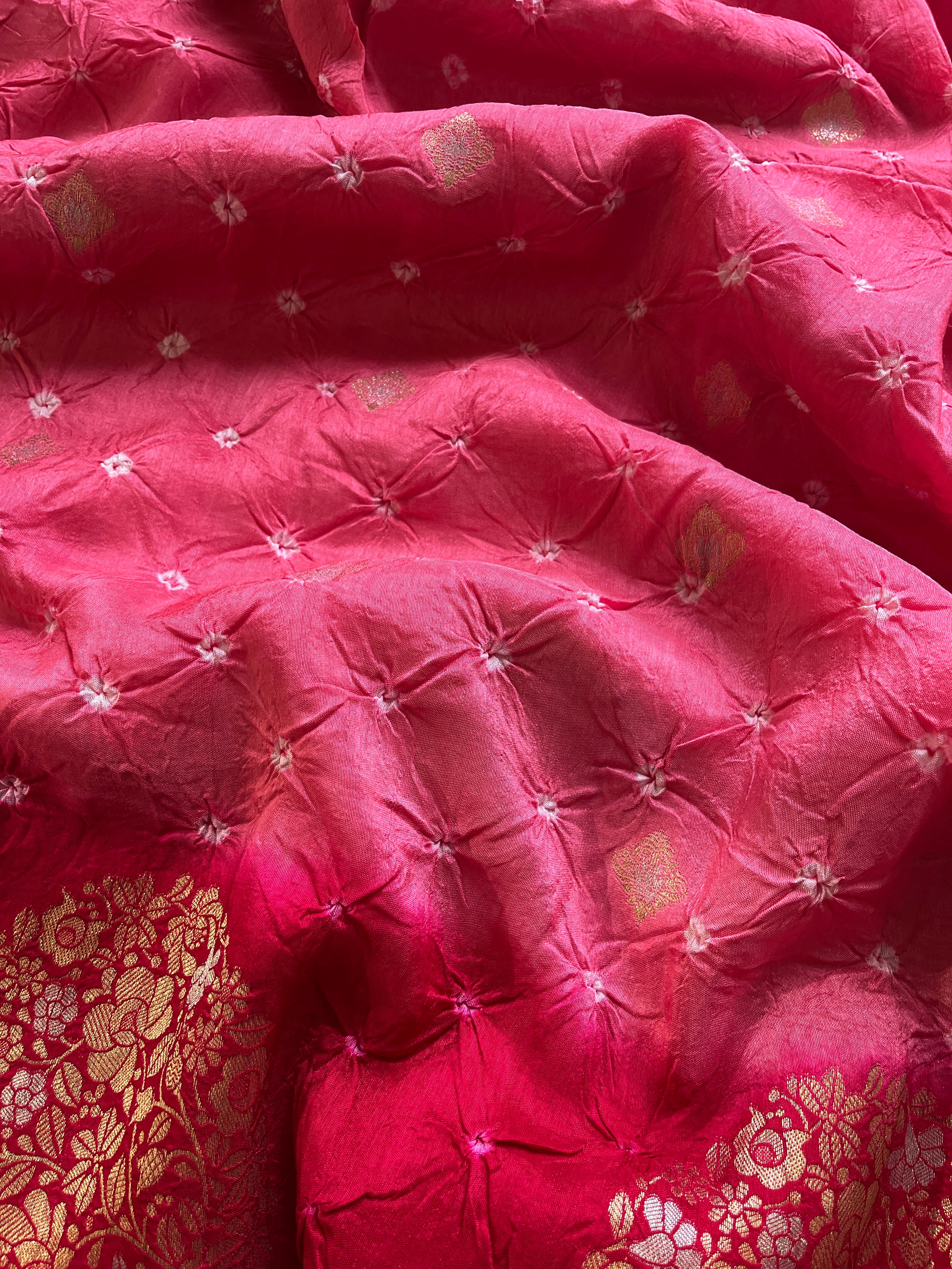 Pink bandhini saree