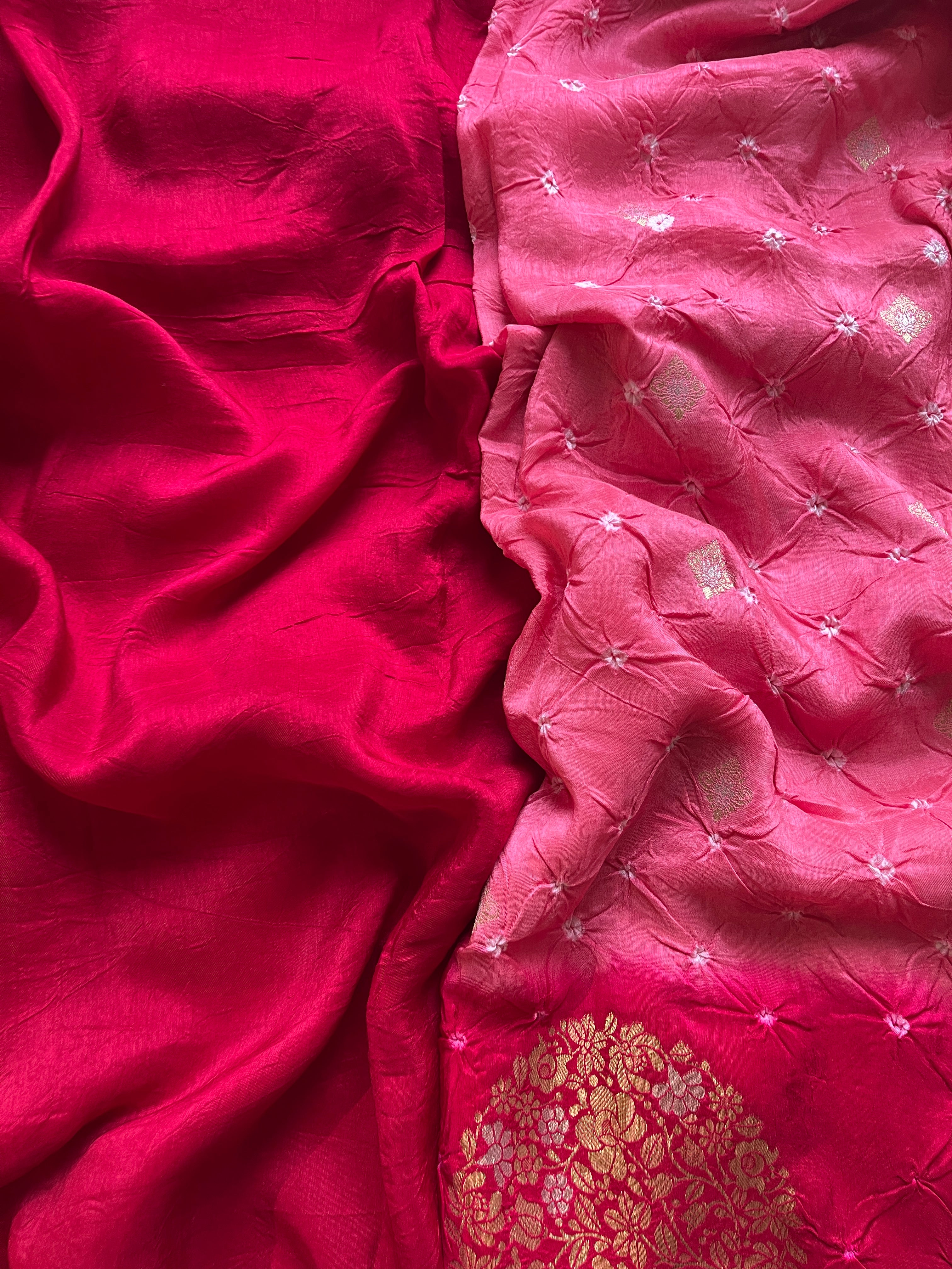 Pink bandhini saree