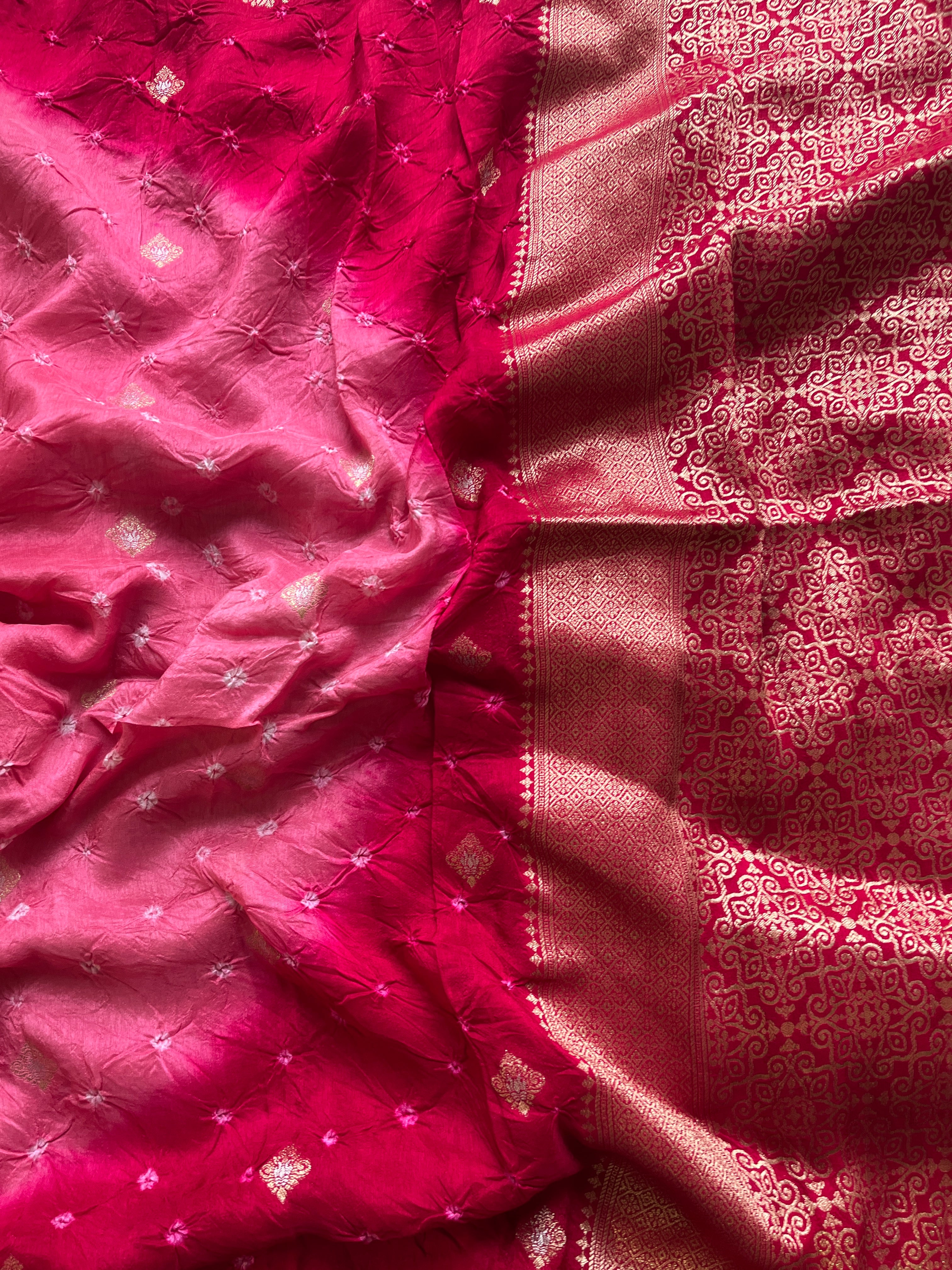 Pink bandhini saree