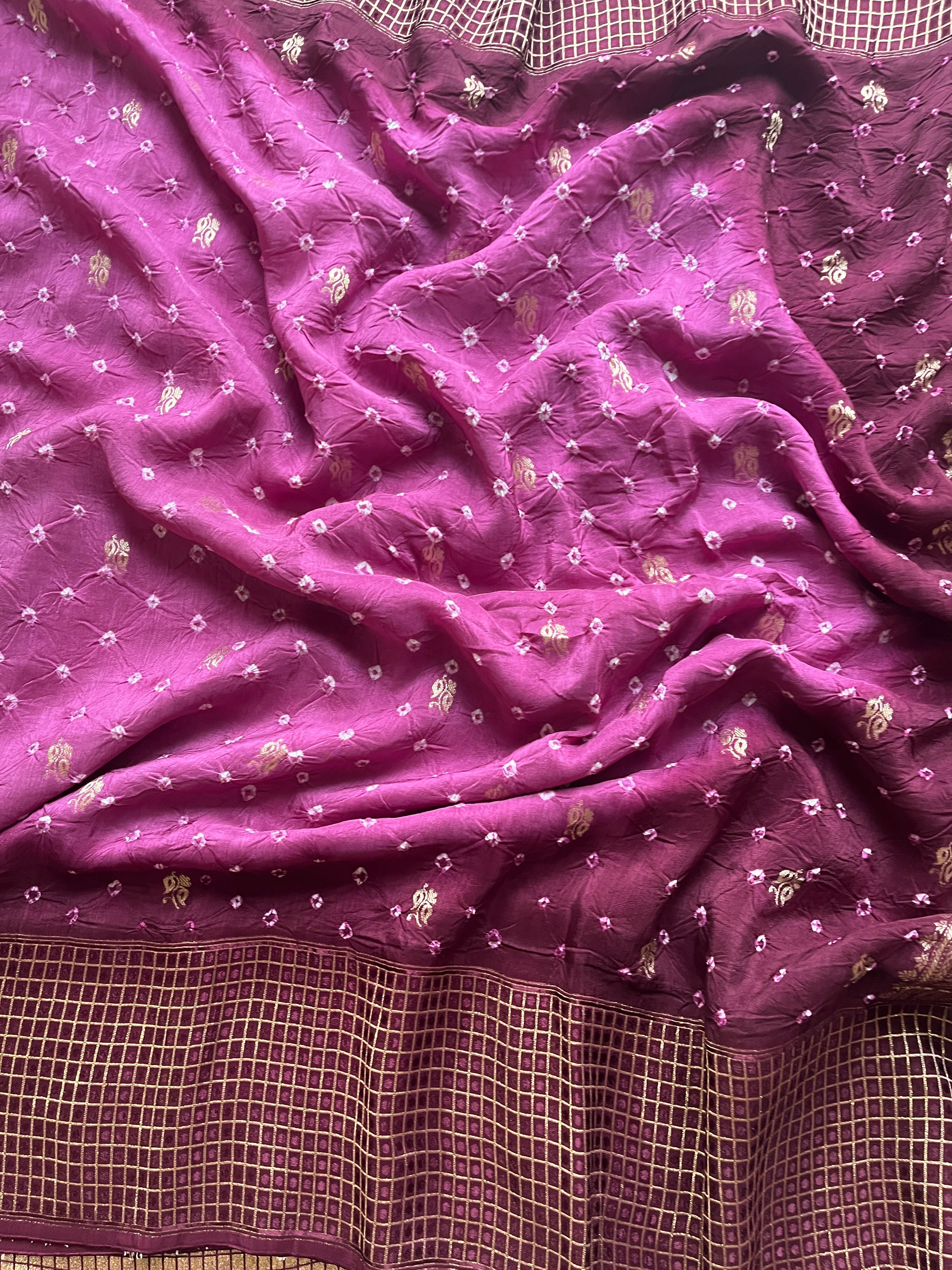 Purple bandhini saree