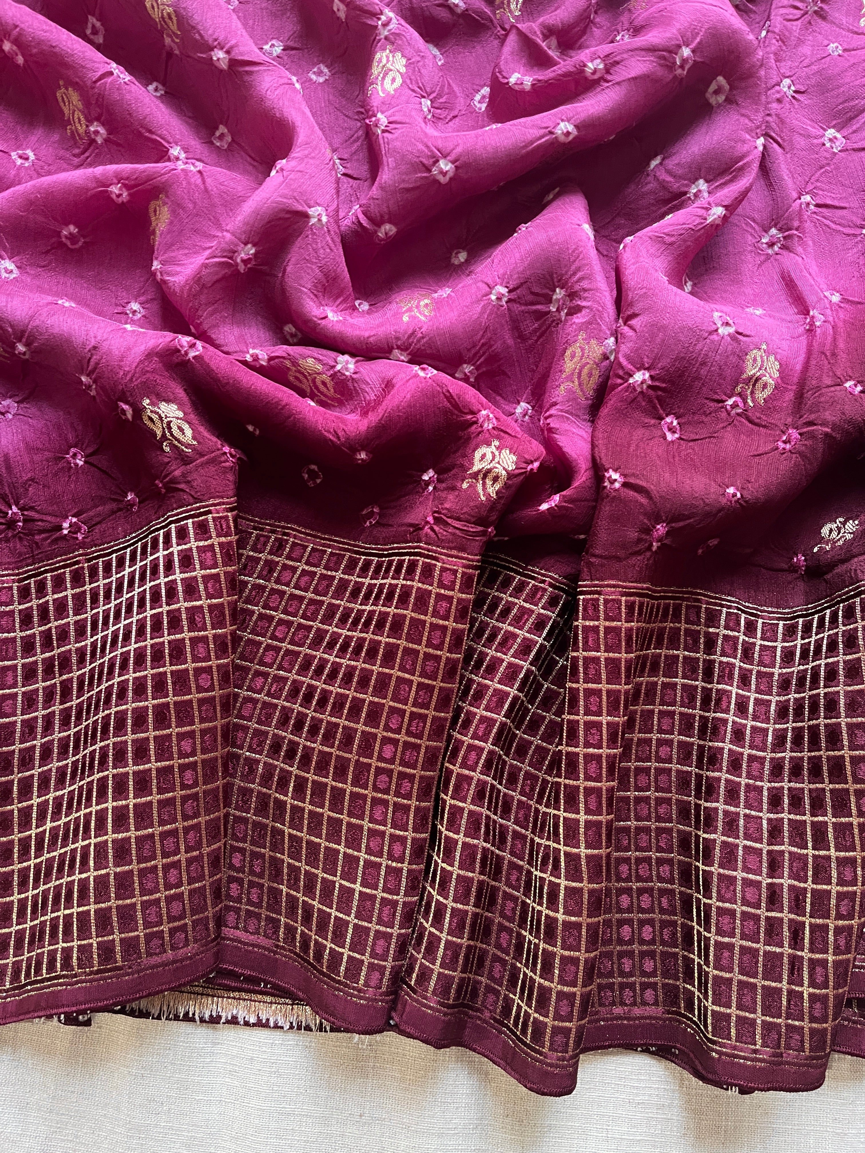 Purple bandhini saree