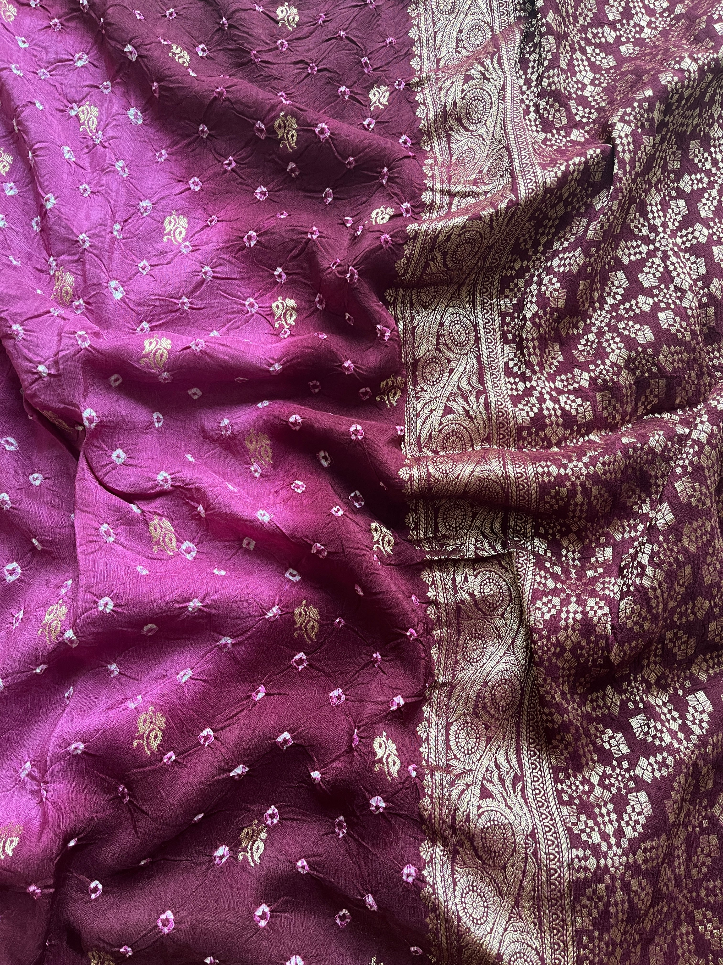 Purple bandhini saree