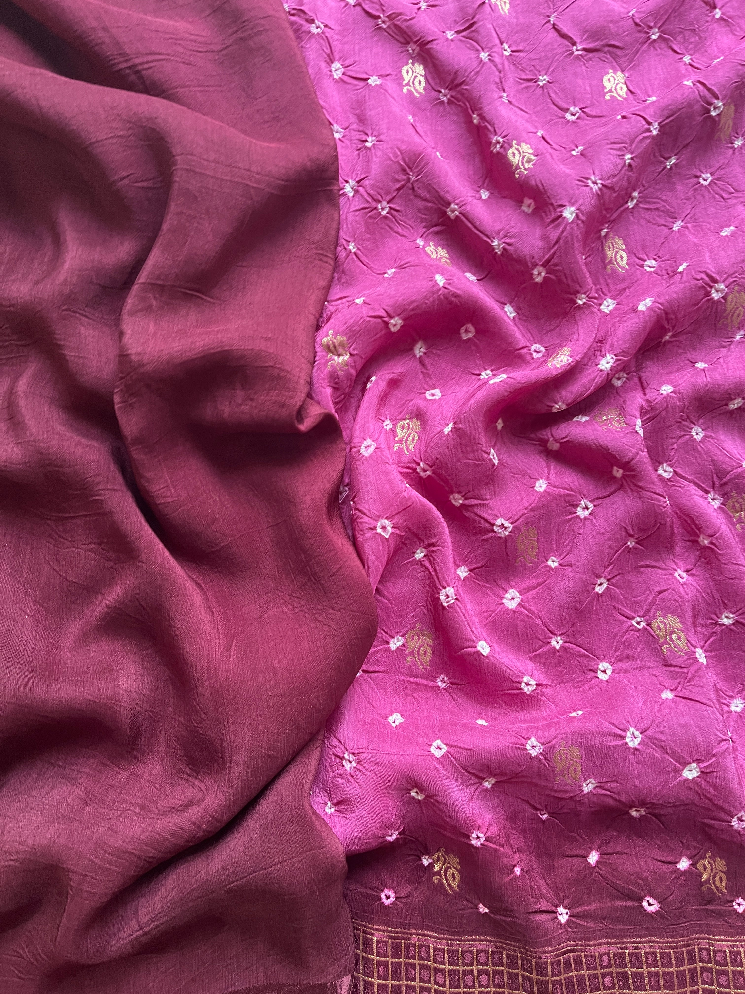 Purple bandhini saree