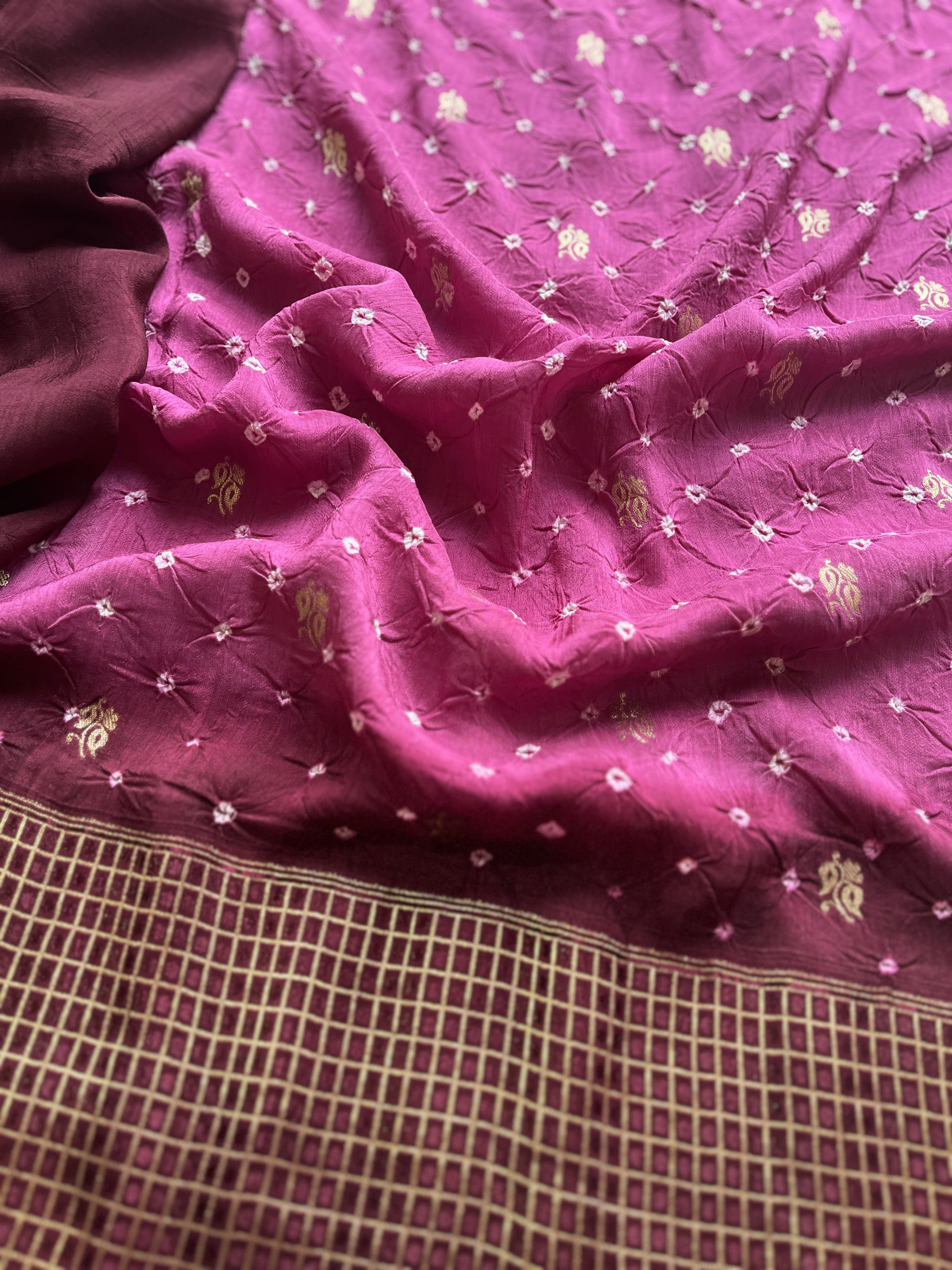 Purple bandhini saree