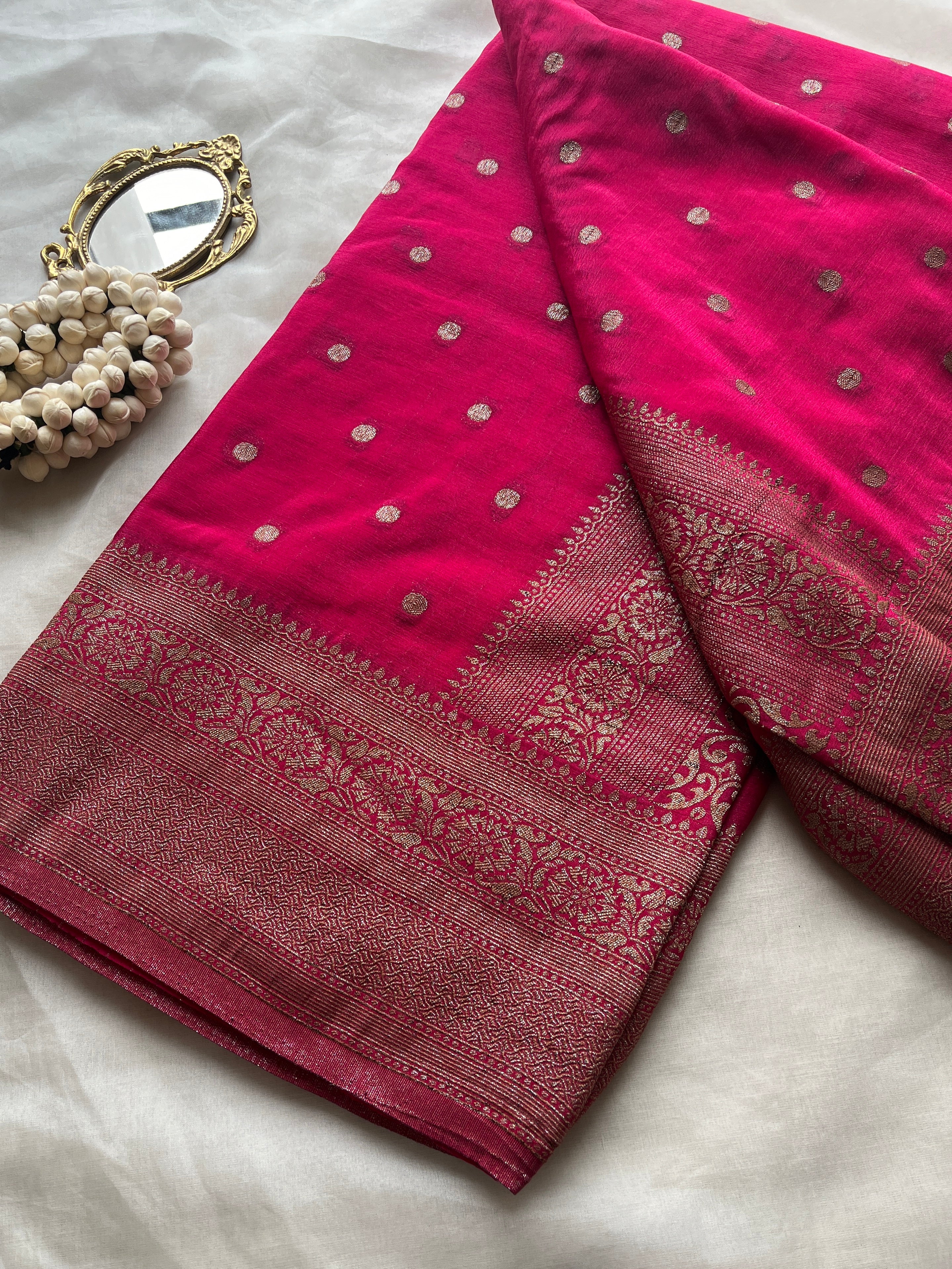 Pink Viscose Georgette saree