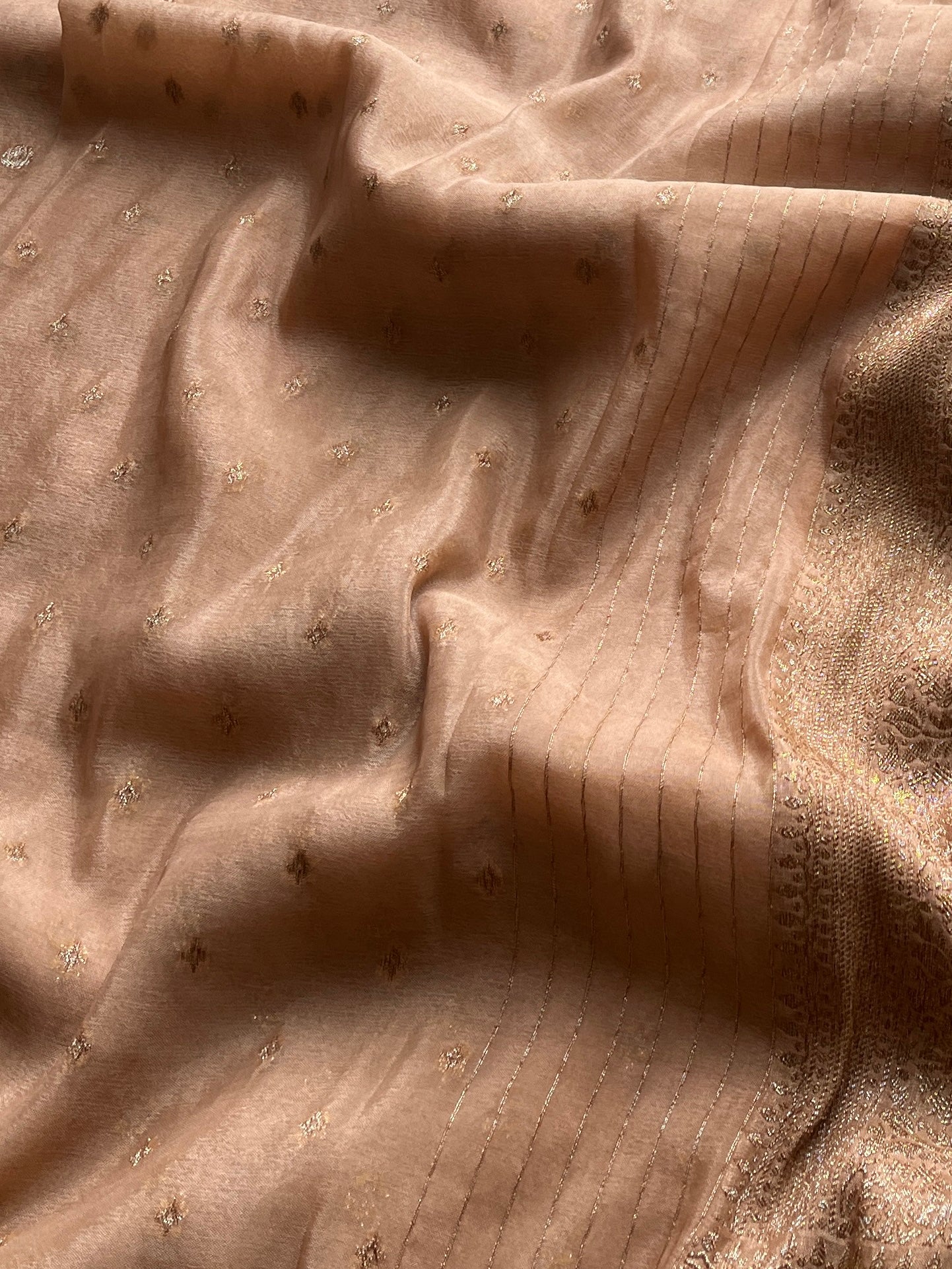 Beige Viscose Georgette saree