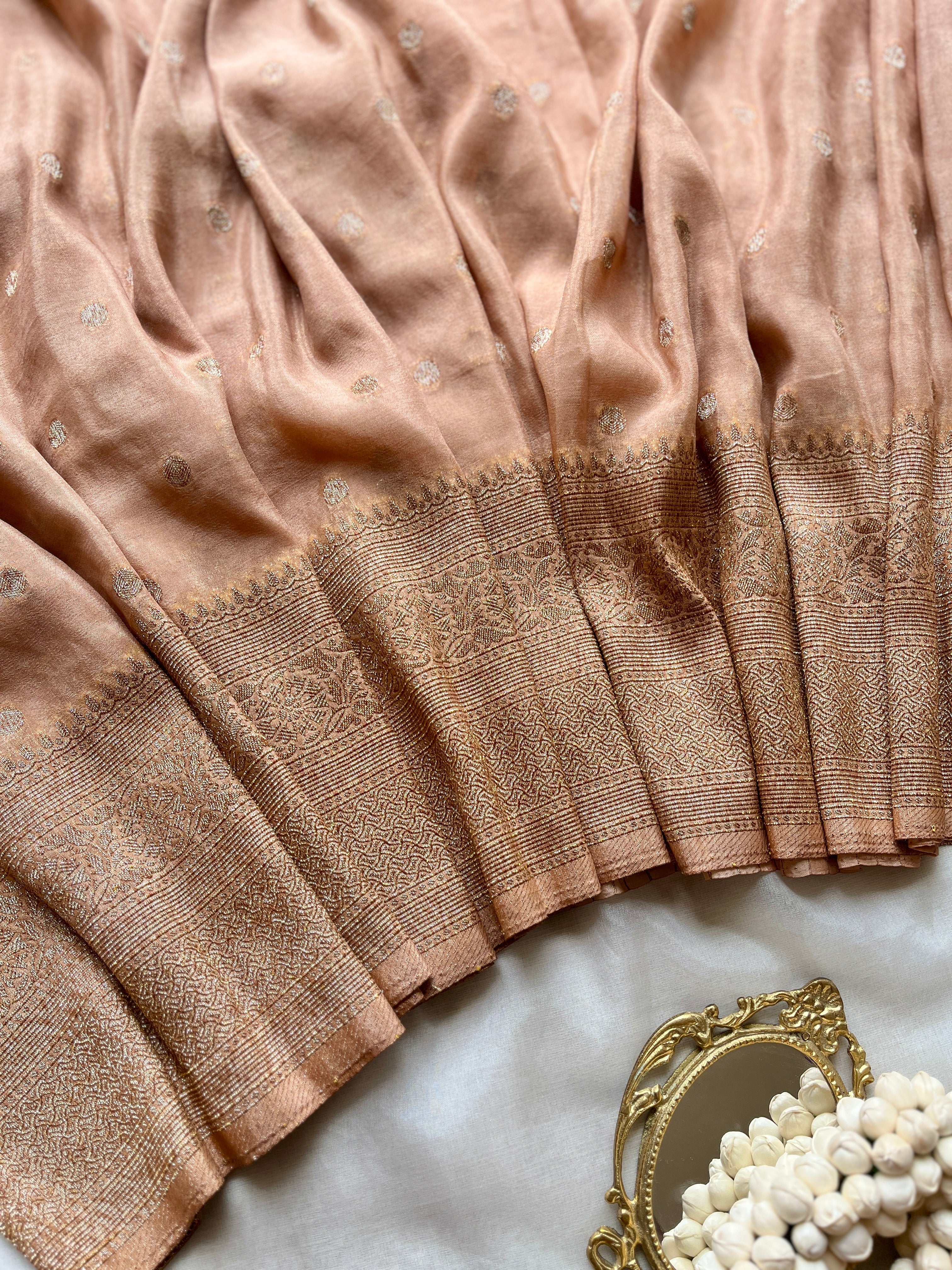 Beige Viscose Georgette saree