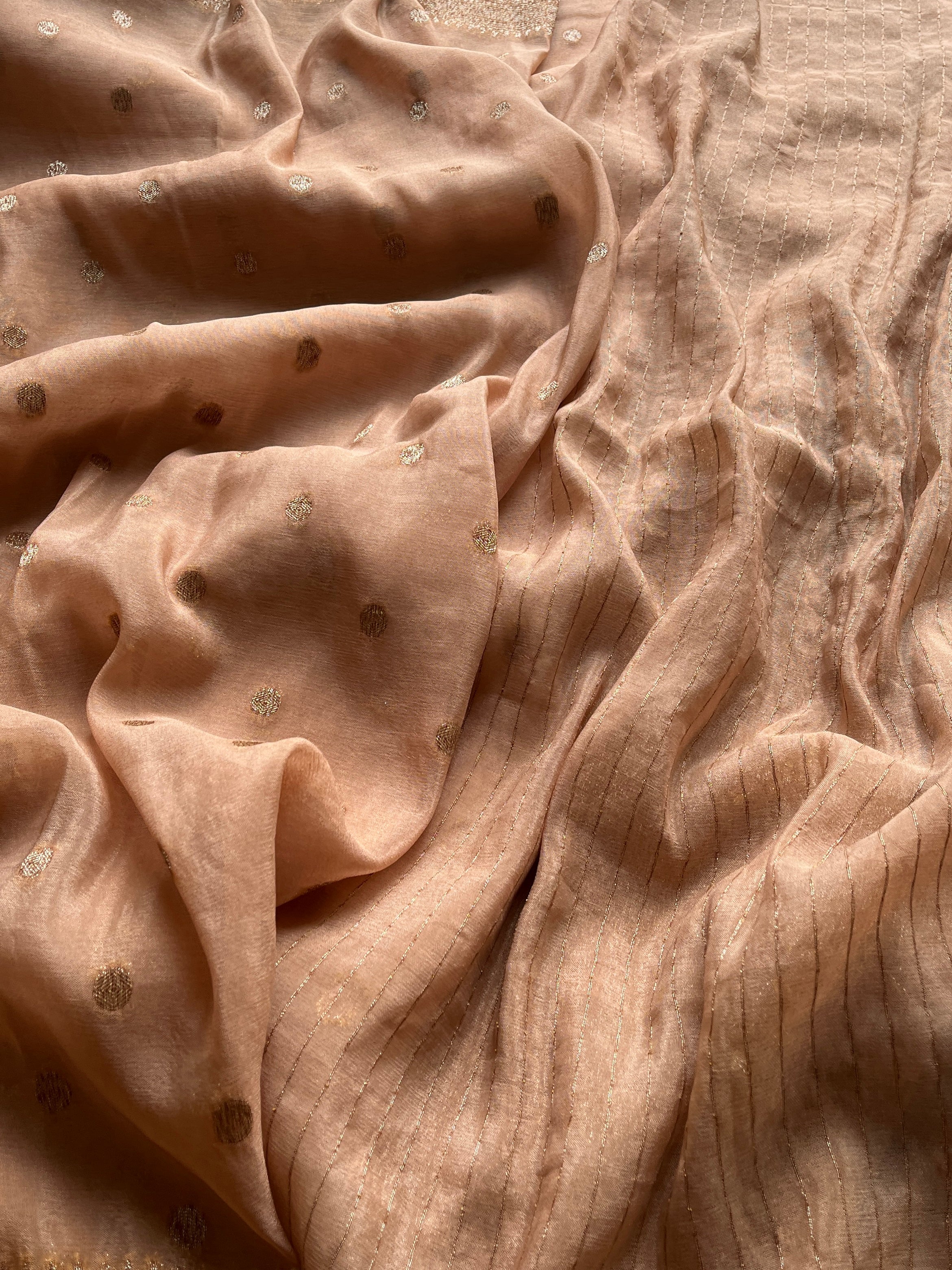 Beige Viscose Georgette saree