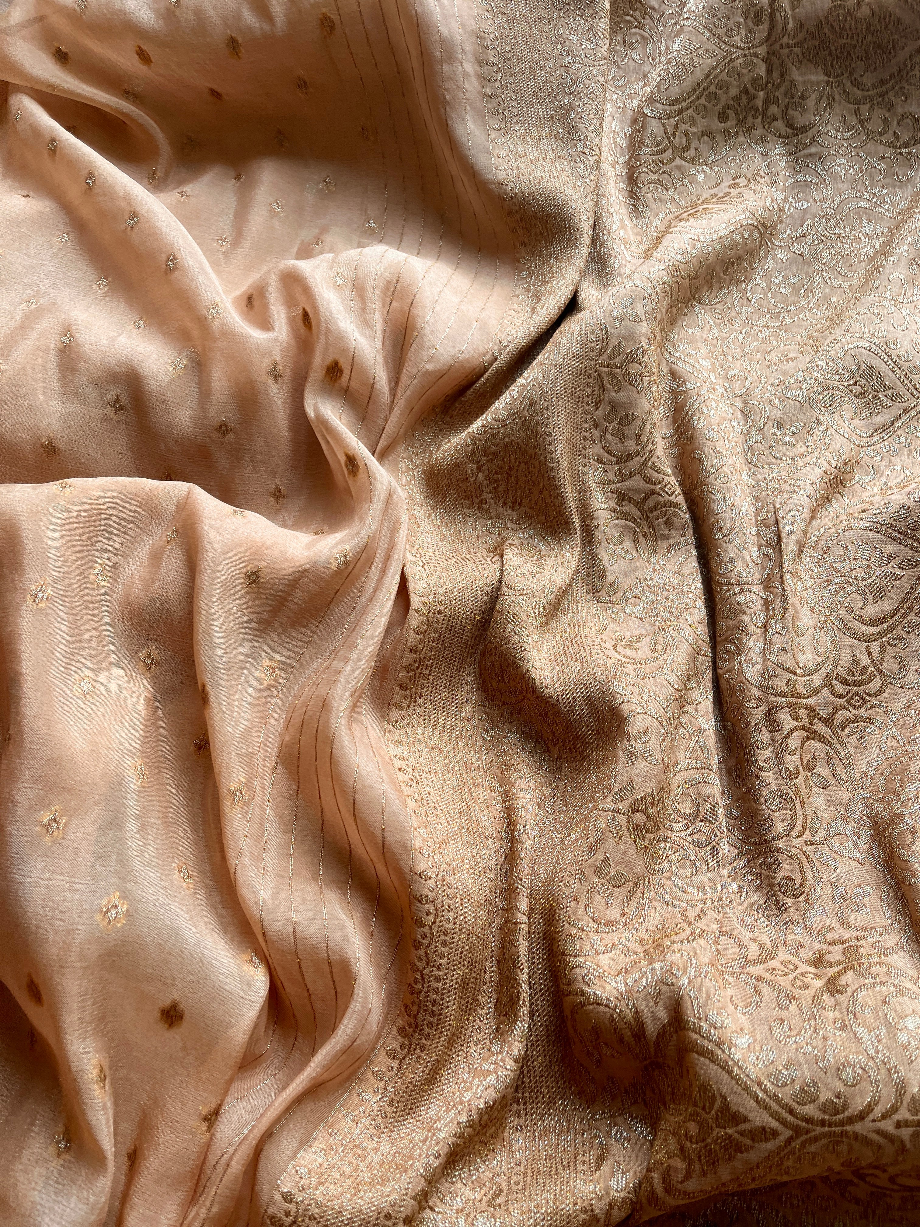 Beige Viscose Georgette saree