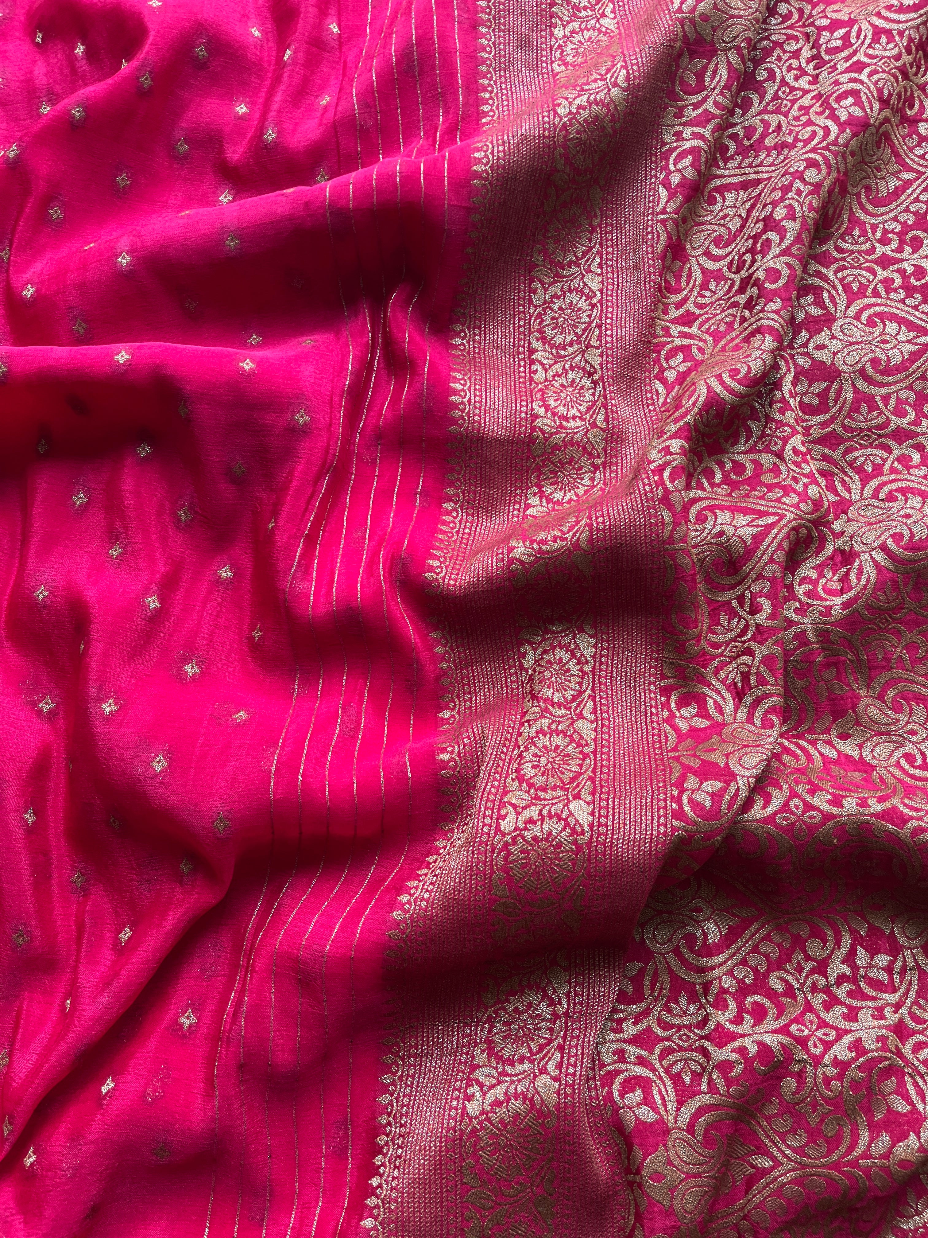 Pink Viscose Georgette saree