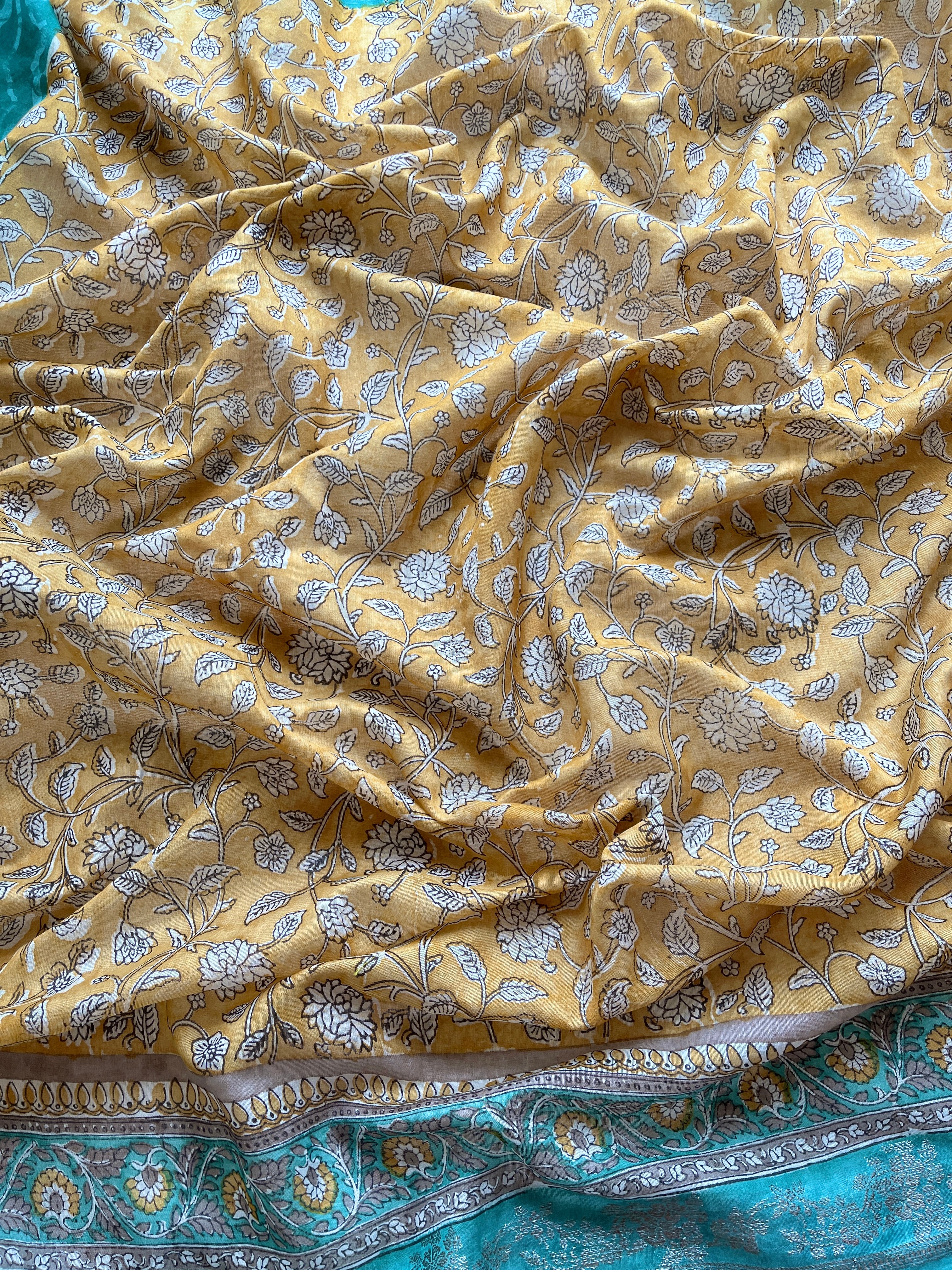 Yellow Kota Chanderi saree