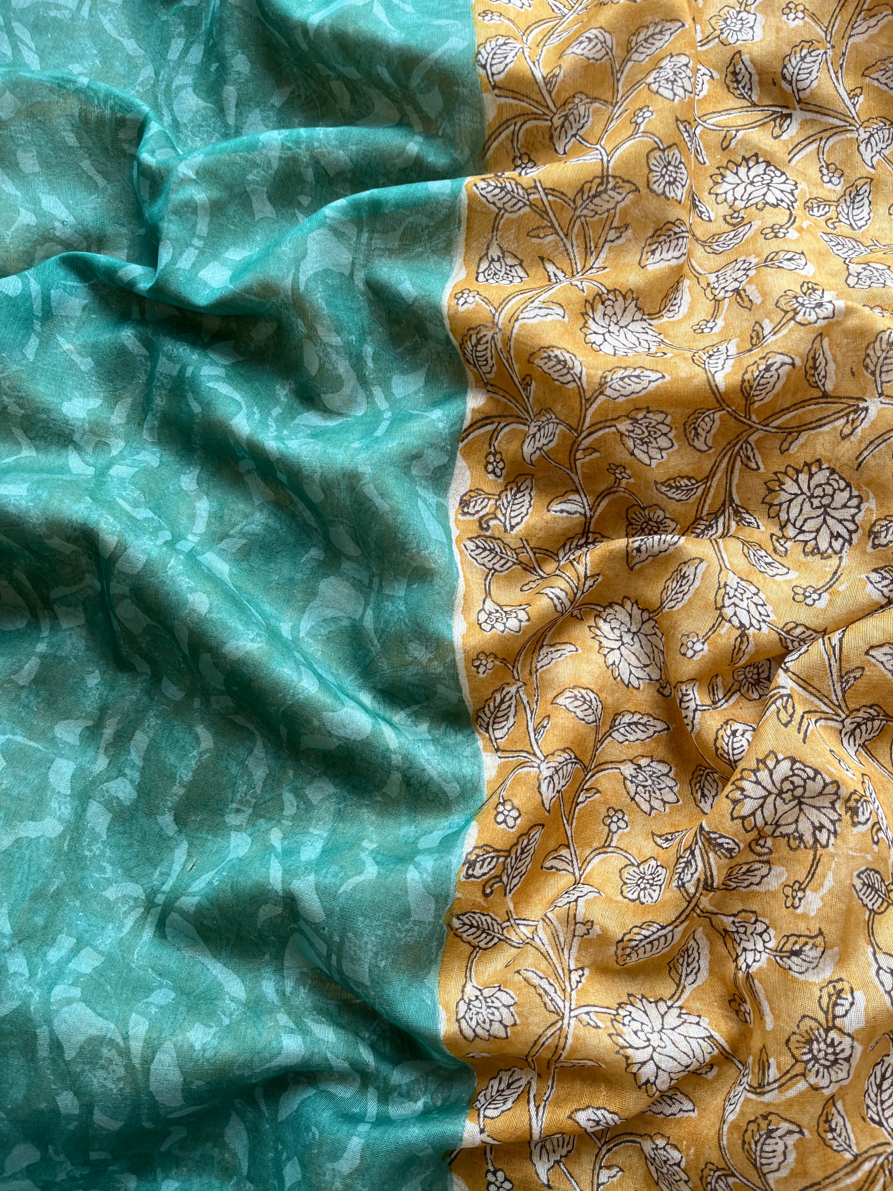 Yellow Kota Chanderi saree