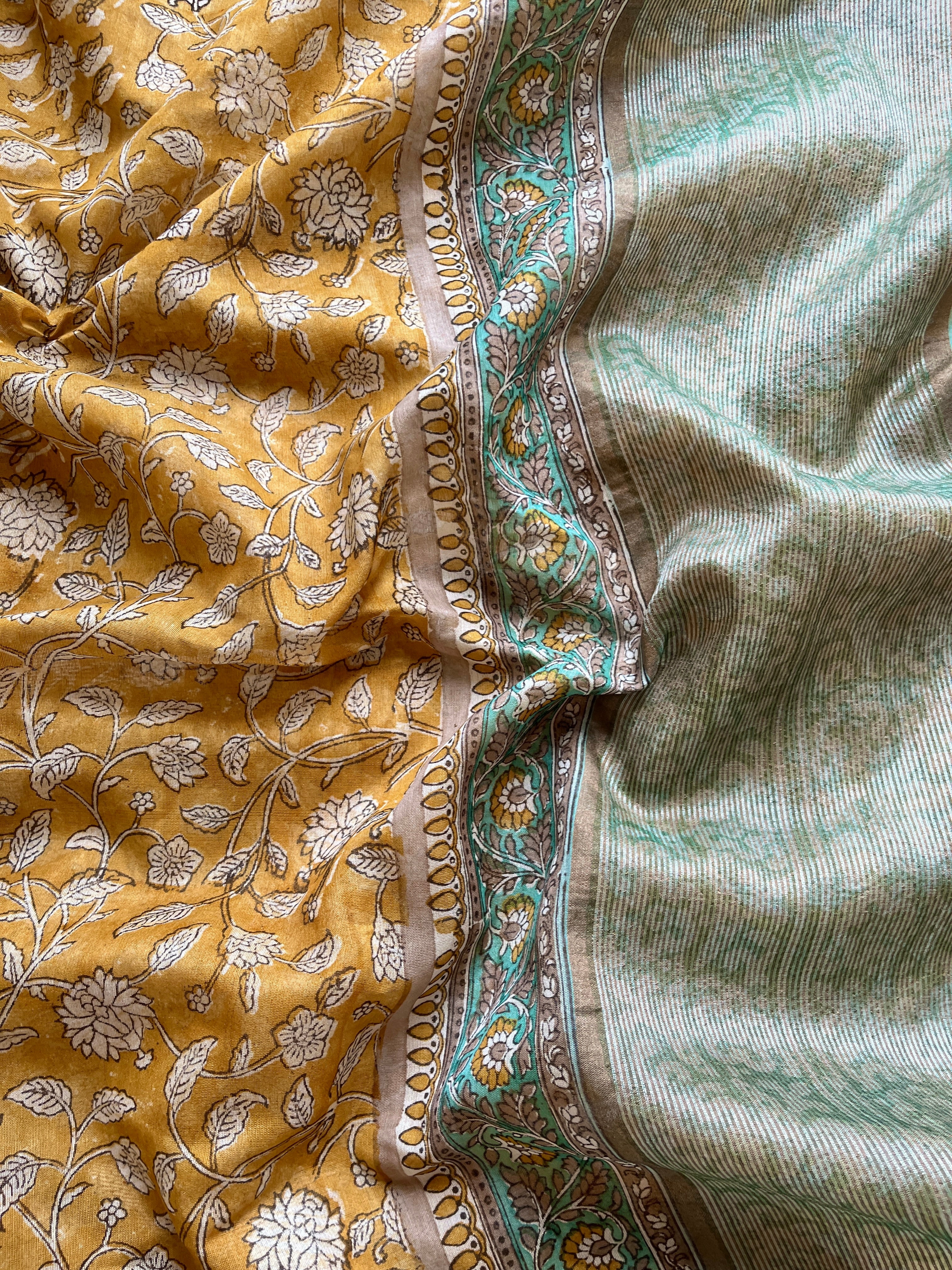 Yellow Kota Chanderi saree