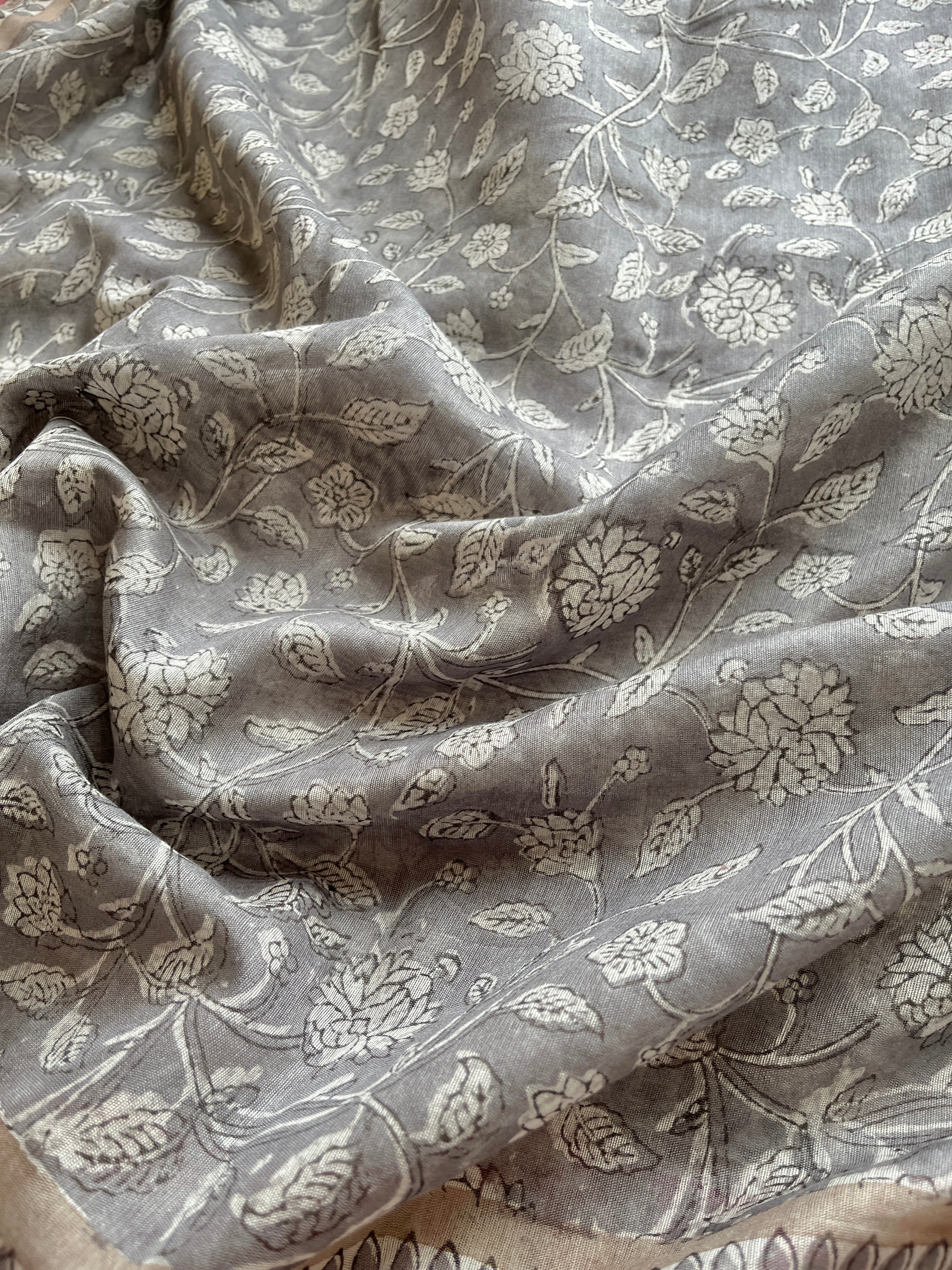 Grey Kota Chanderi saree