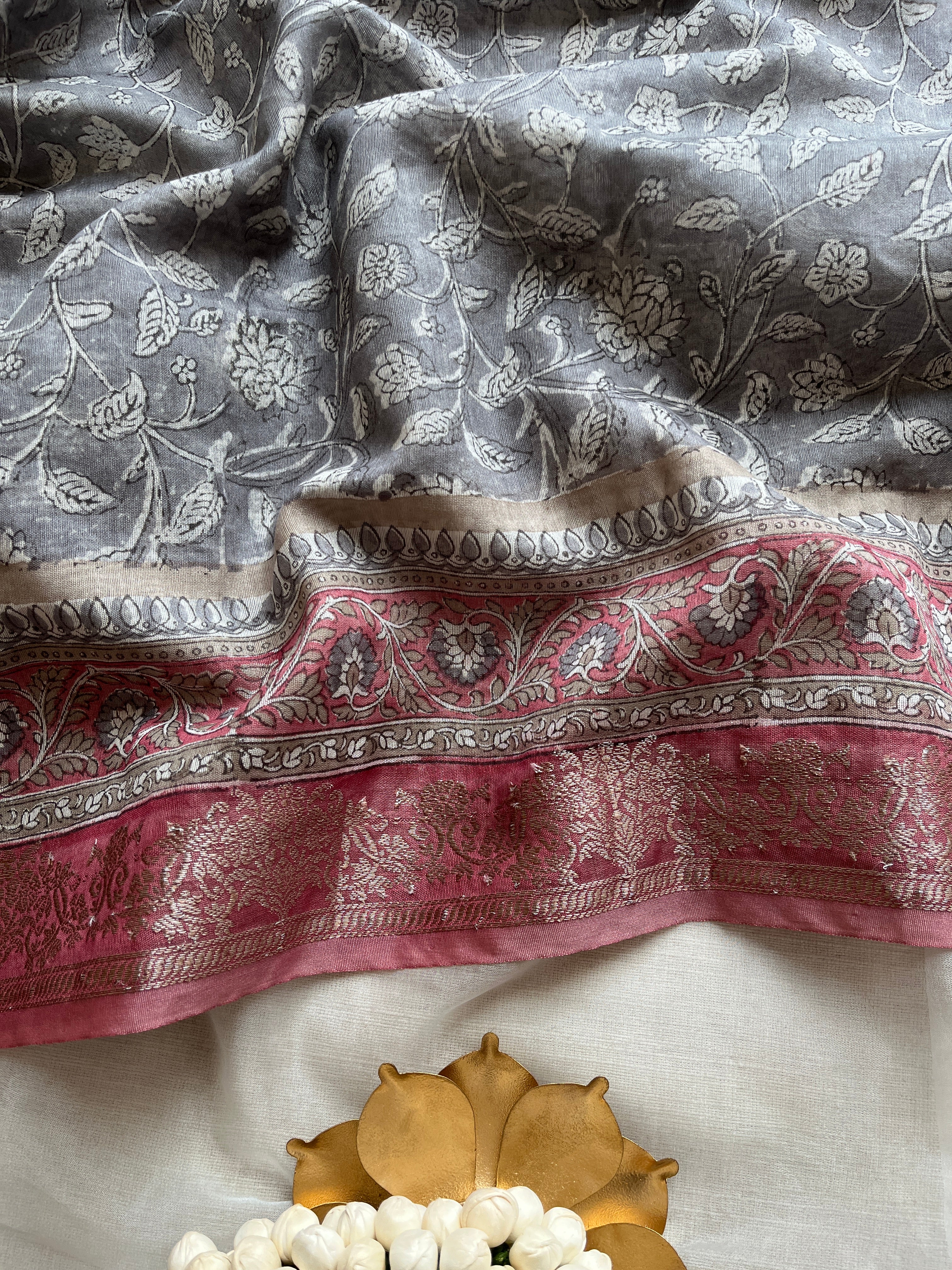 Grey Kota Chanderi saree