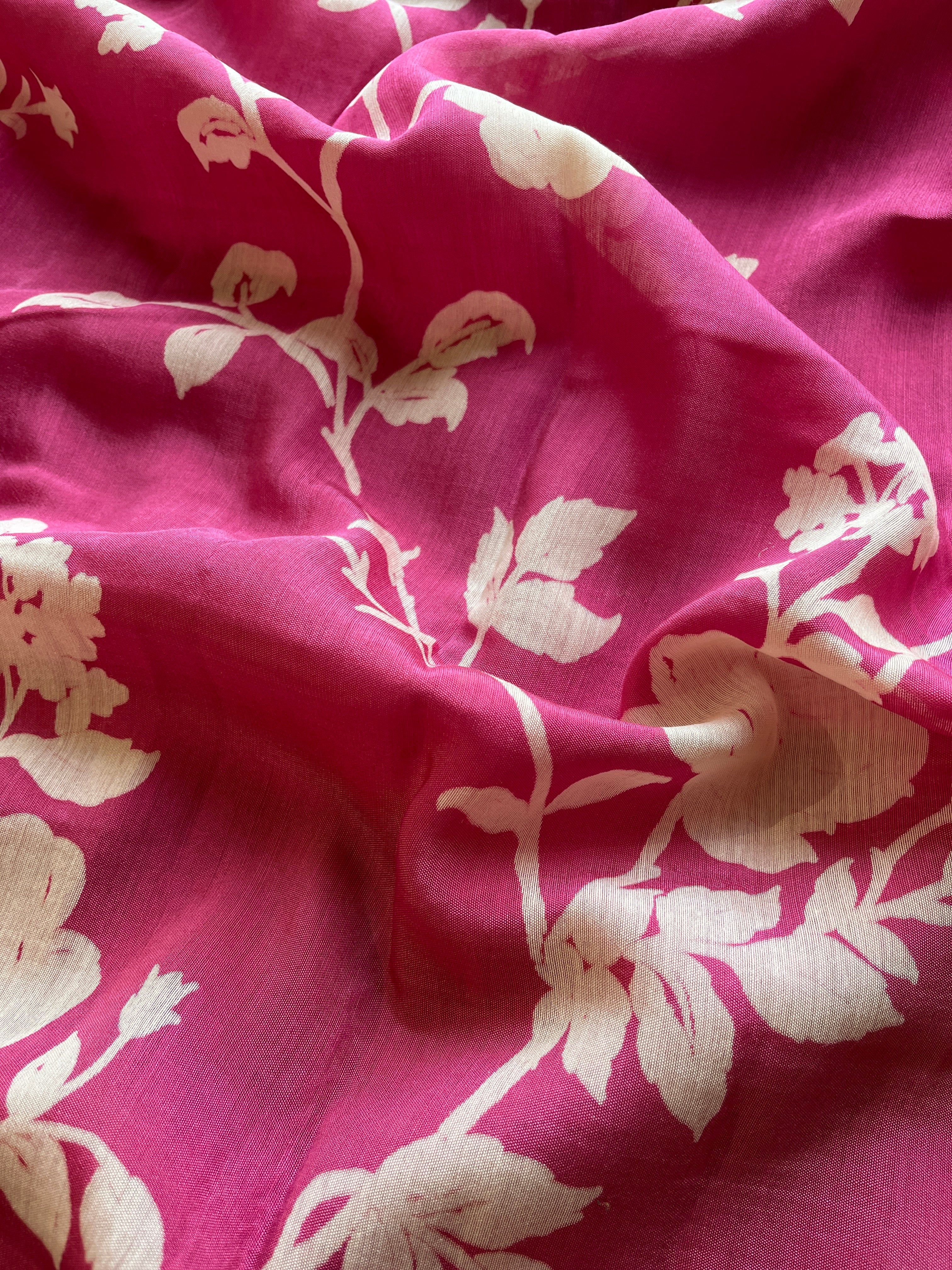 Onion Pink Floral tissue silk saree
