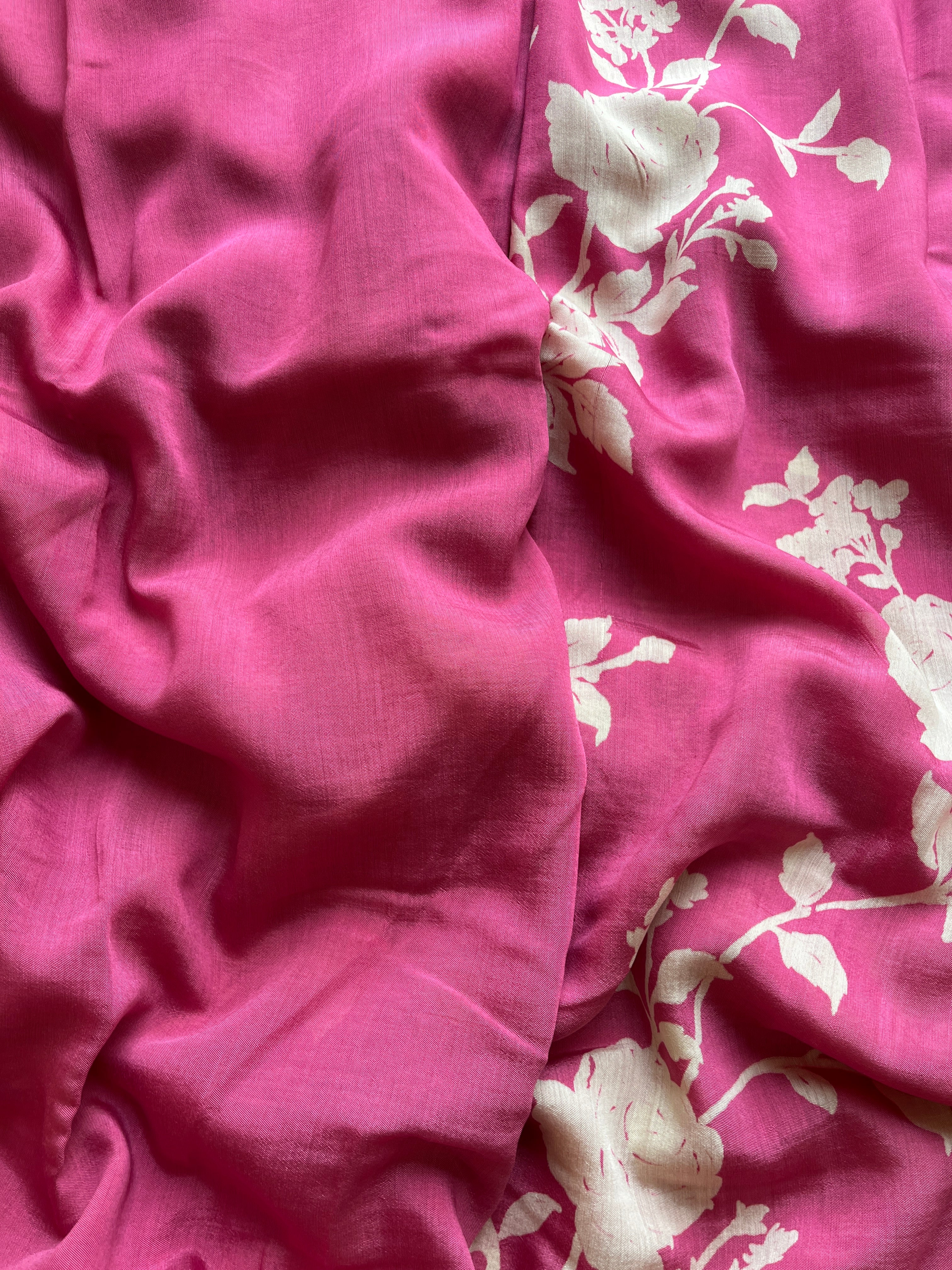 Onion Pink Floral tissue silk saree