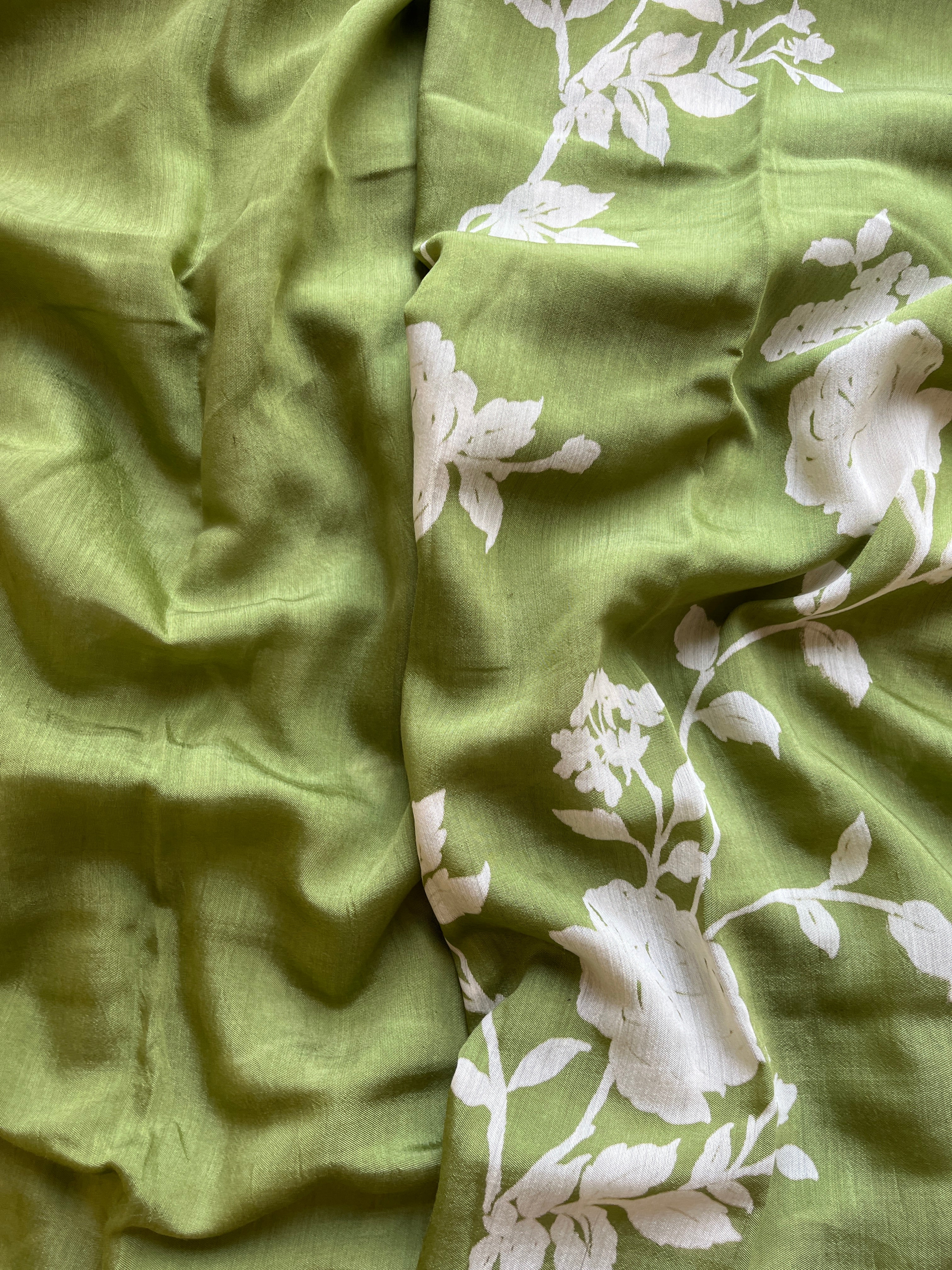 Green Floral tissue silk saree