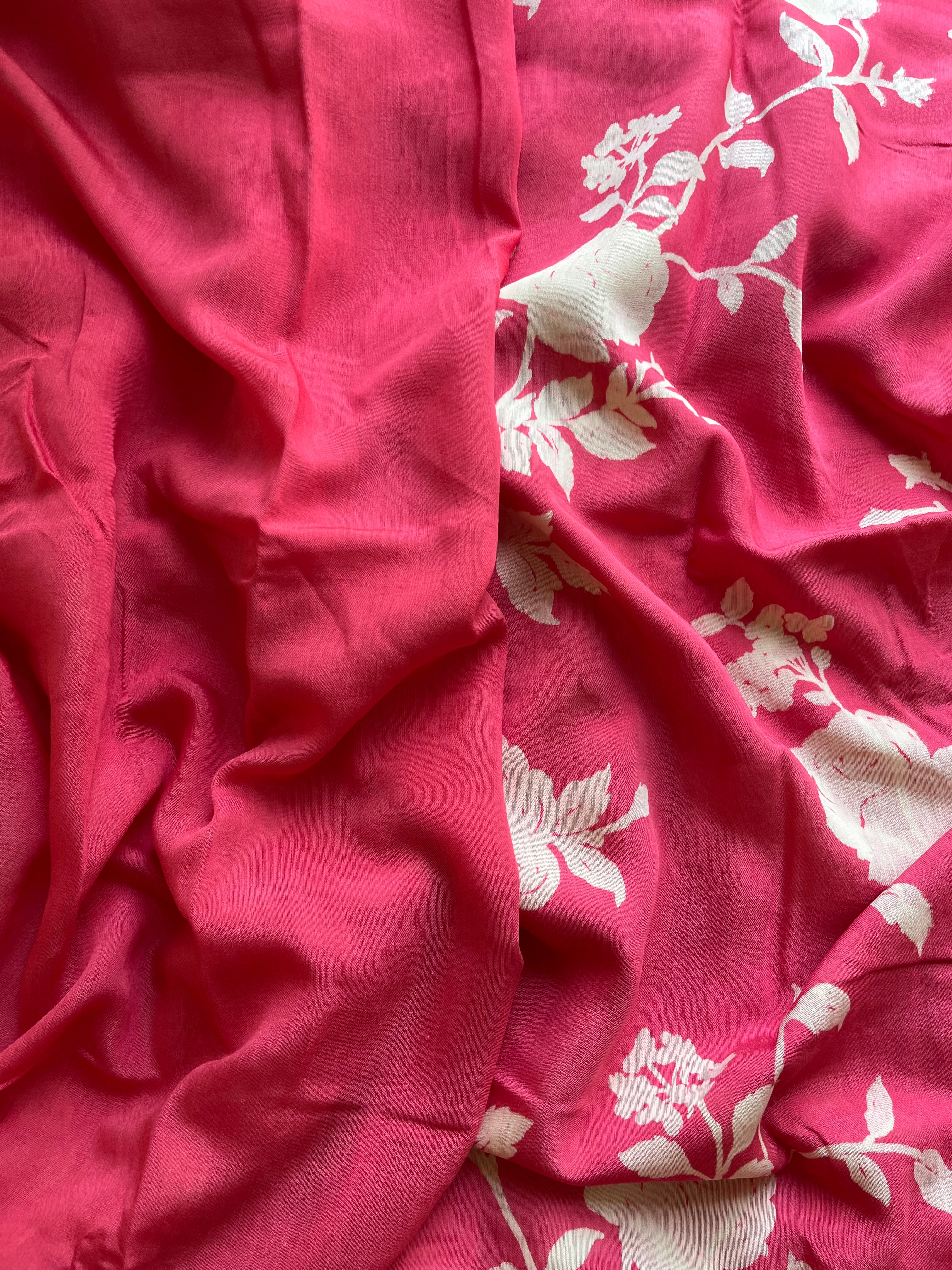 Peach Floral tissue silk saree