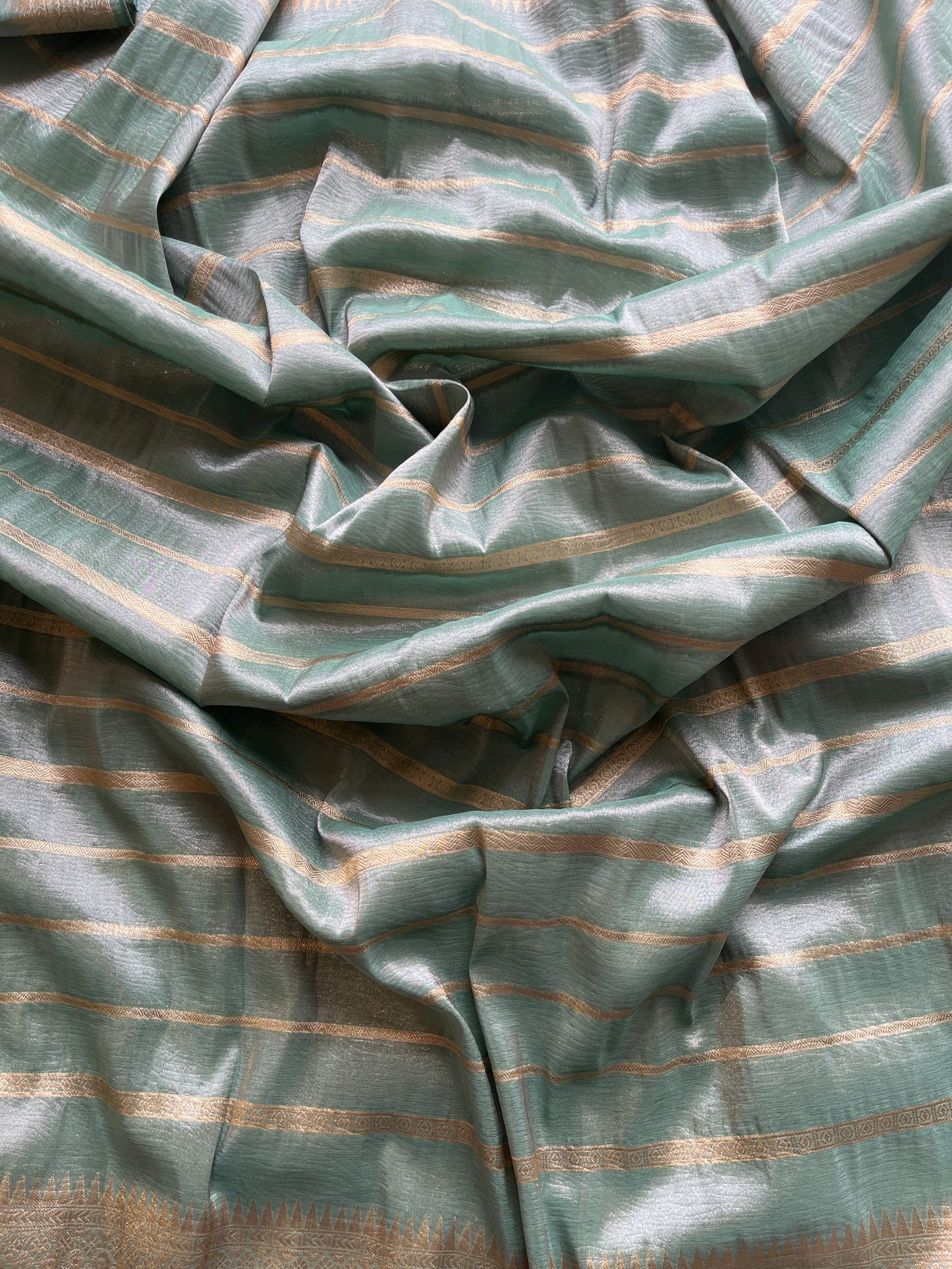 Pastel Green tissue silk saree