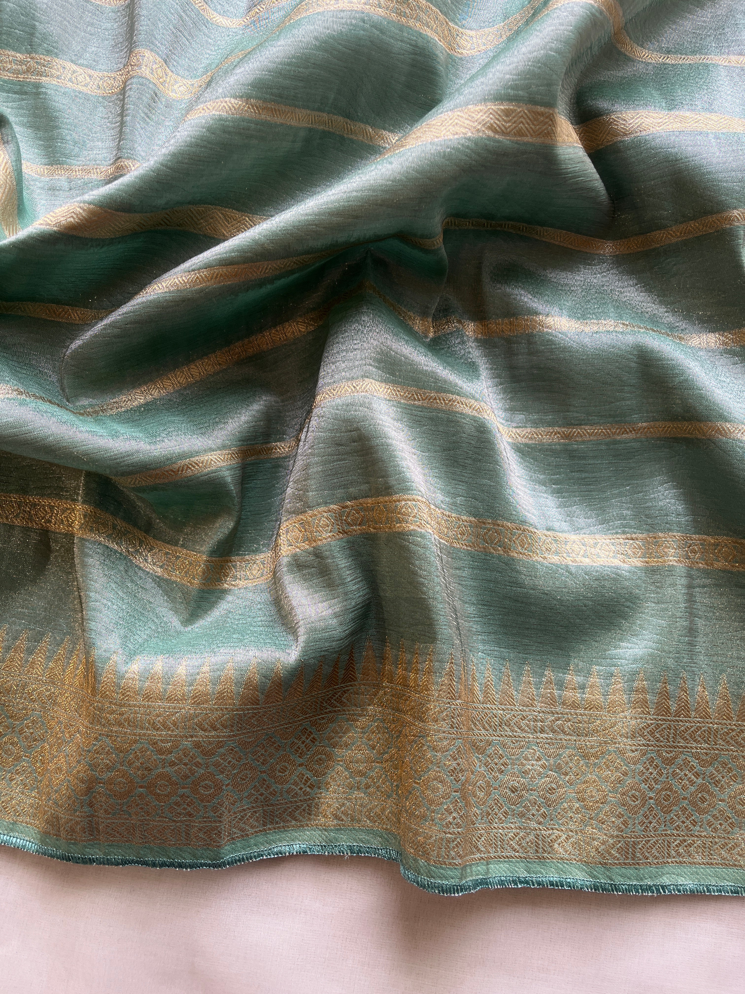 Pastel Green tissue silk saree
