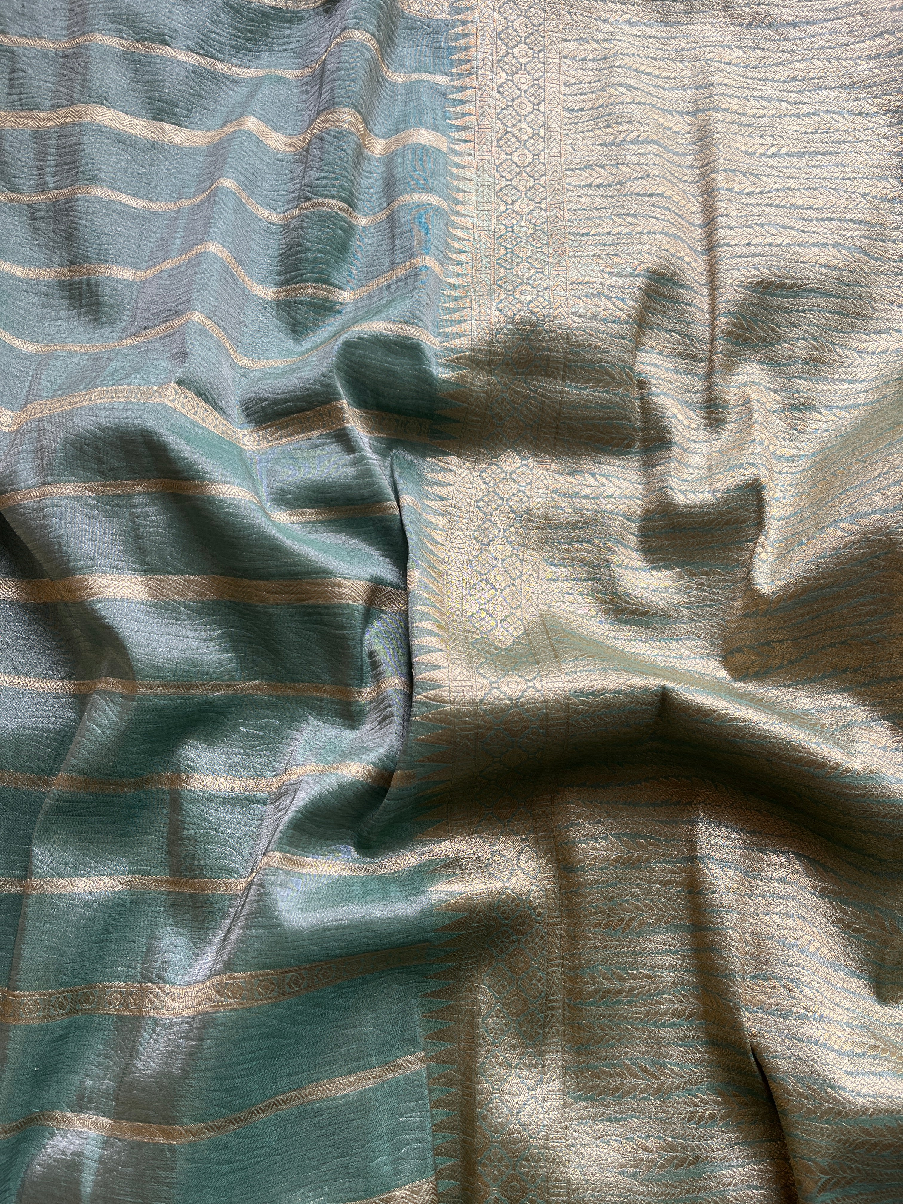 Pastel Green tissue silk saree