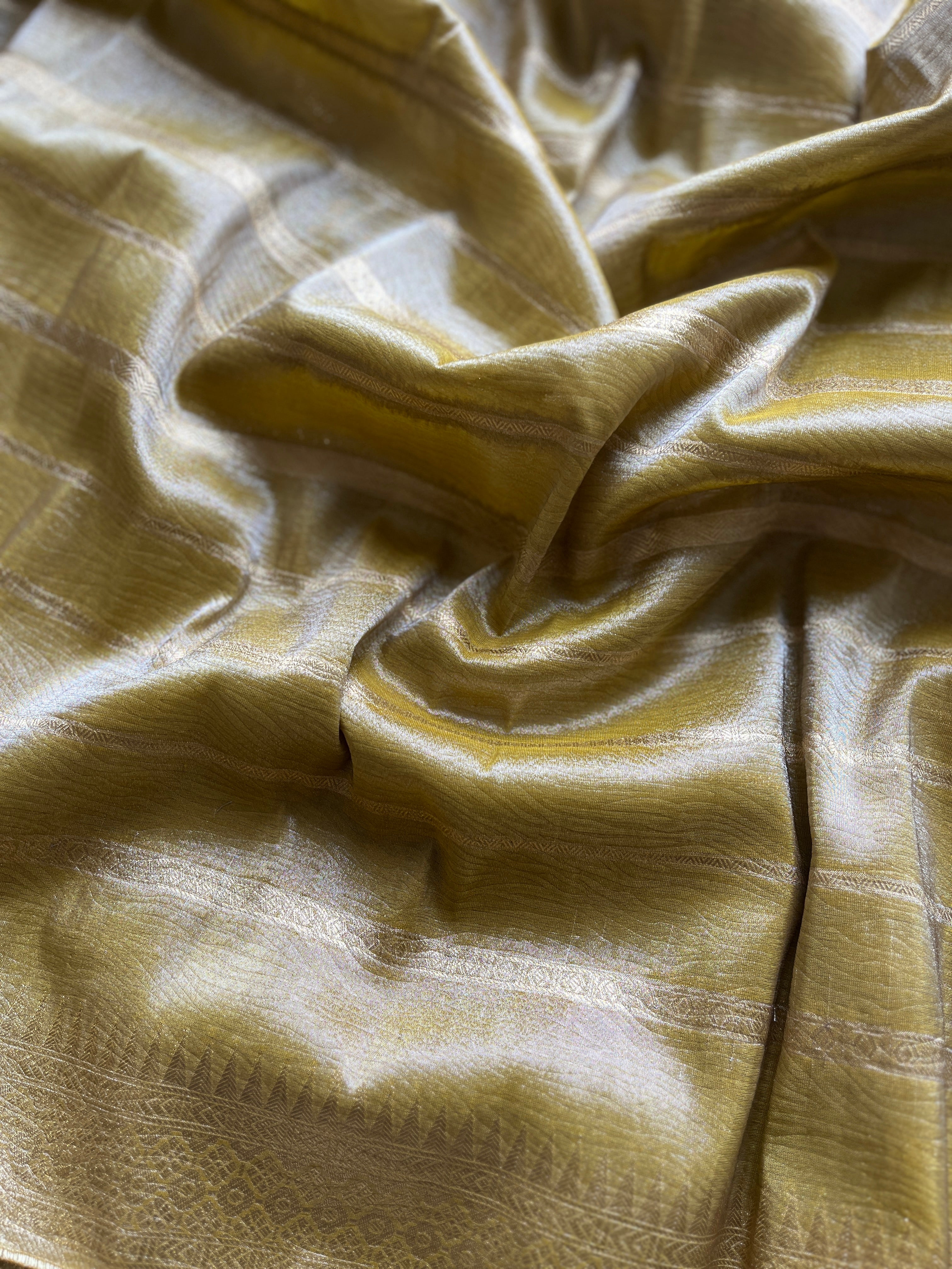 Mustard tissue silk saree