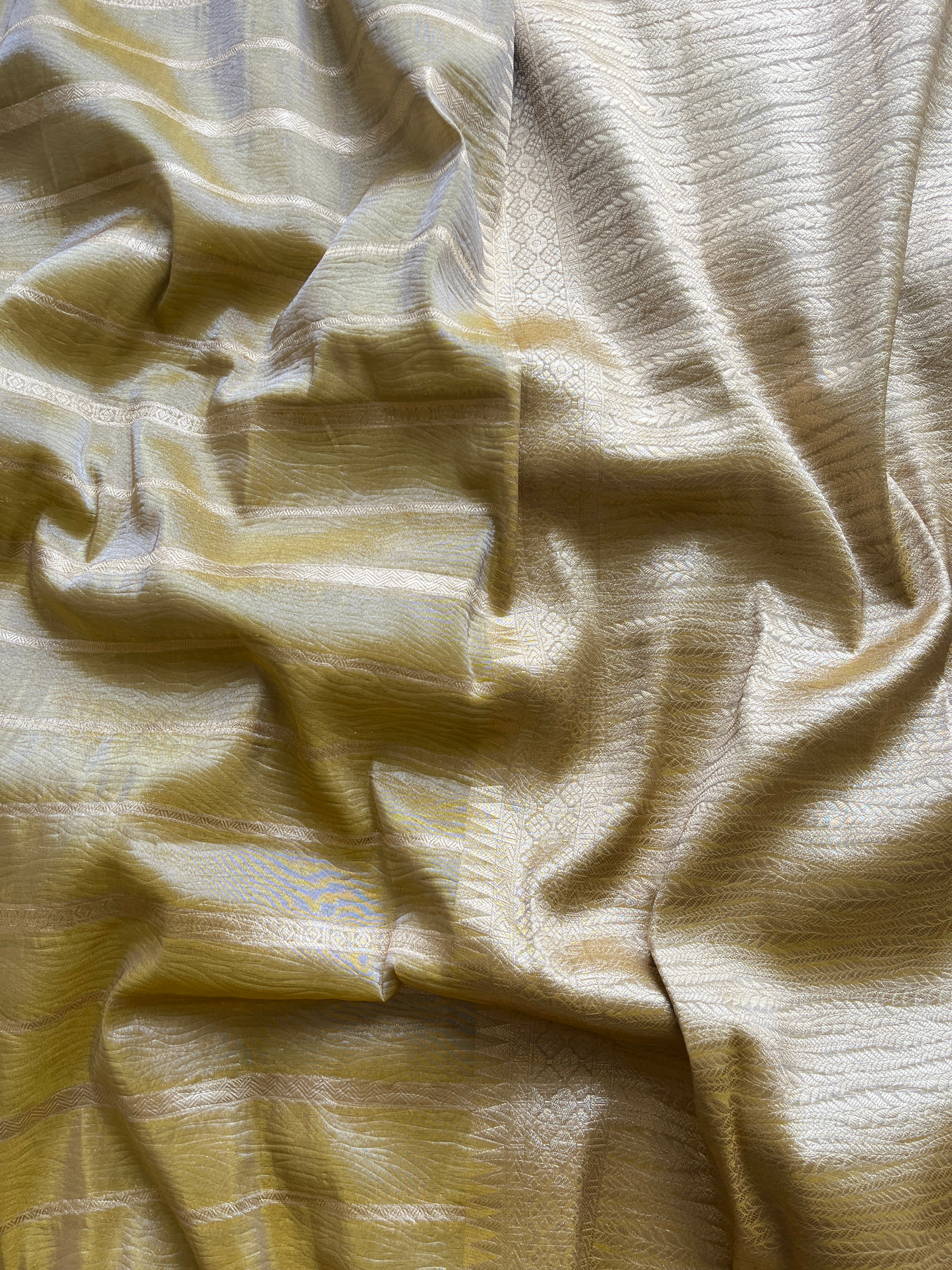 Mustard tissue silk saree