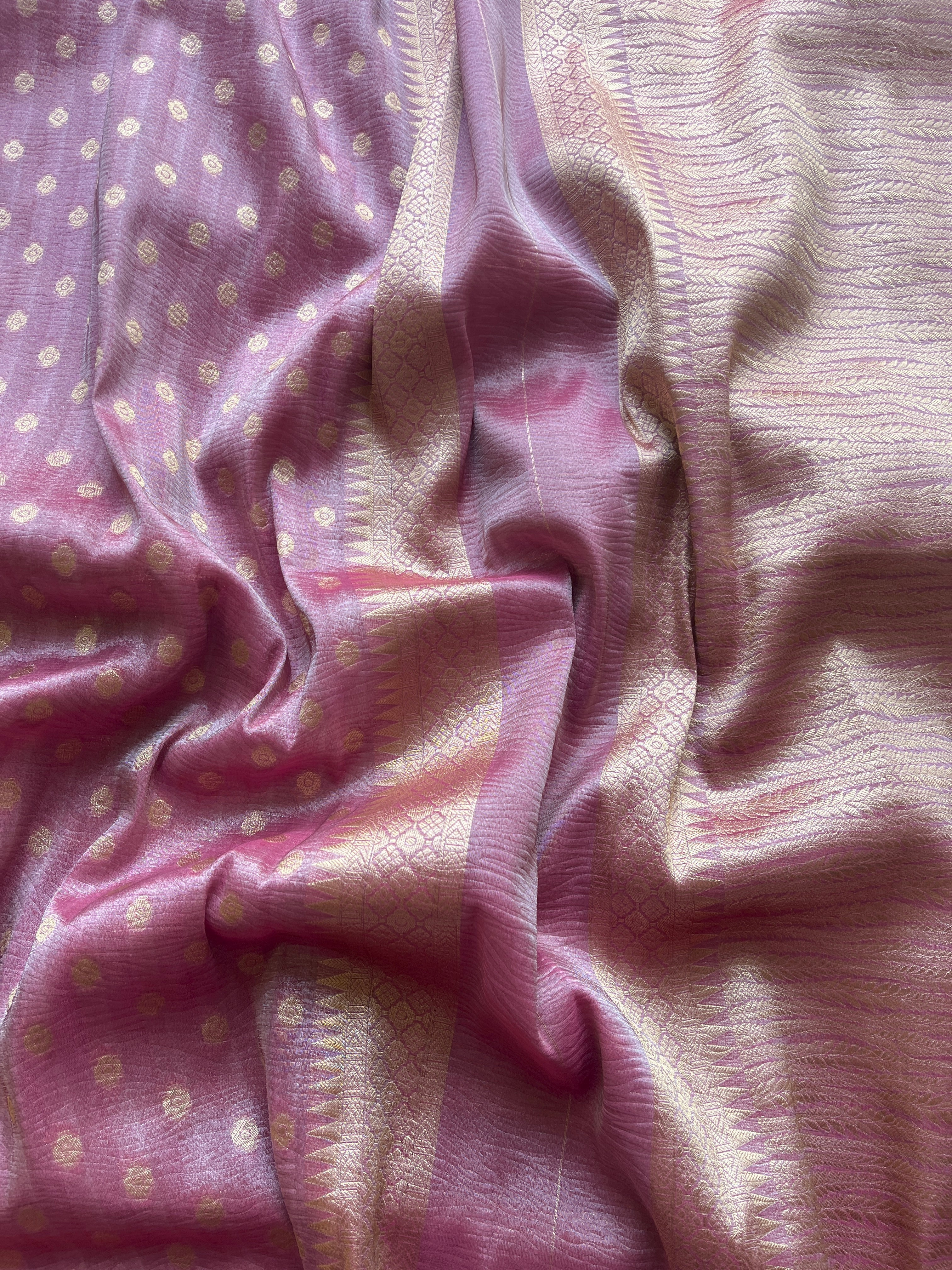 Onion Pink tissue silk saree