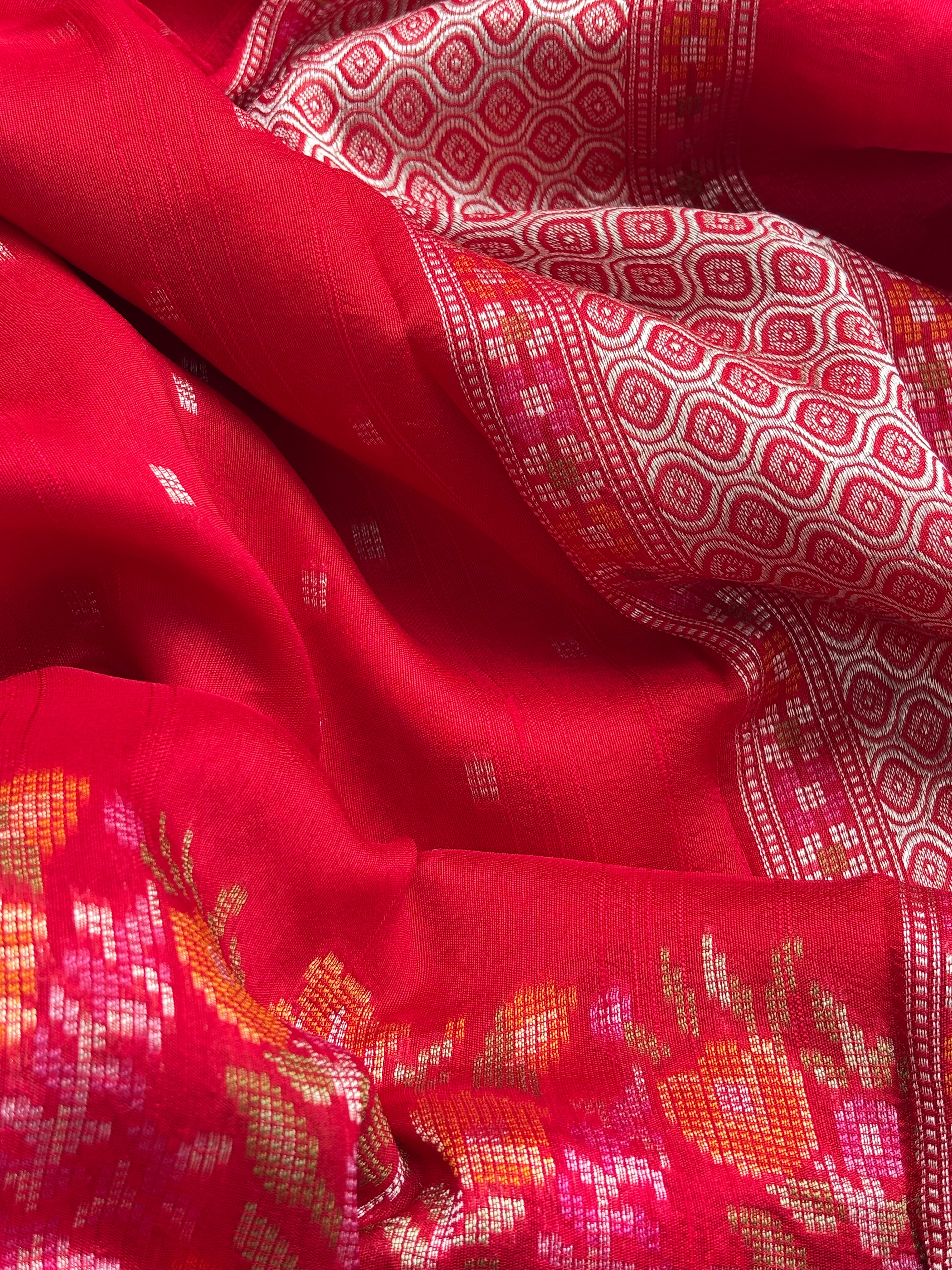 Red, Pink, Green, Purple & Blue Raw Silk Banarasi Saree