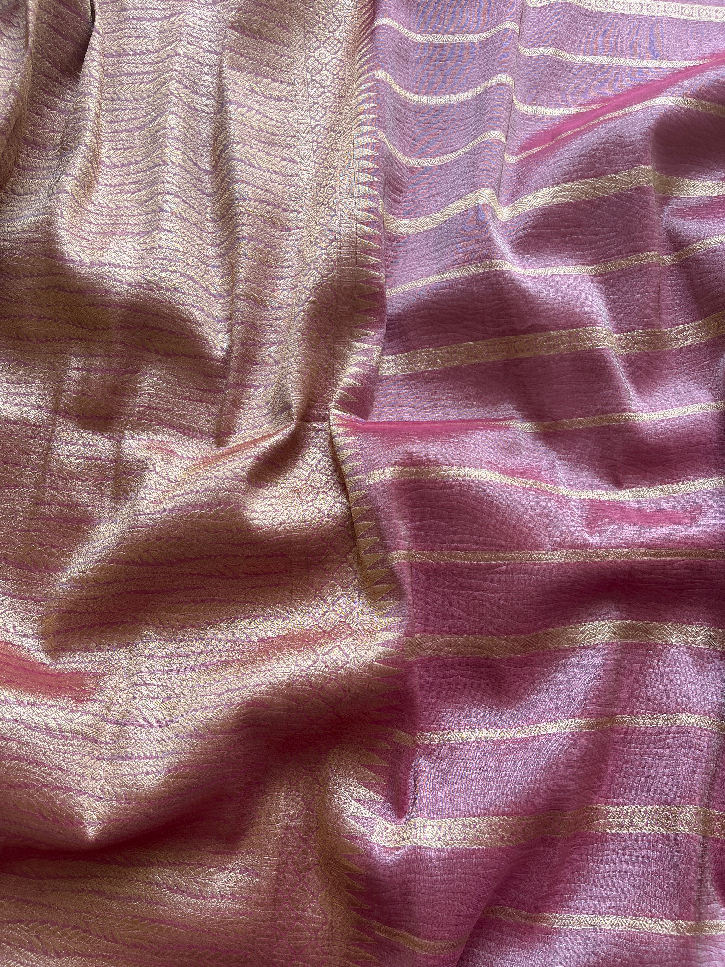 Onion Pink tissue silk saree