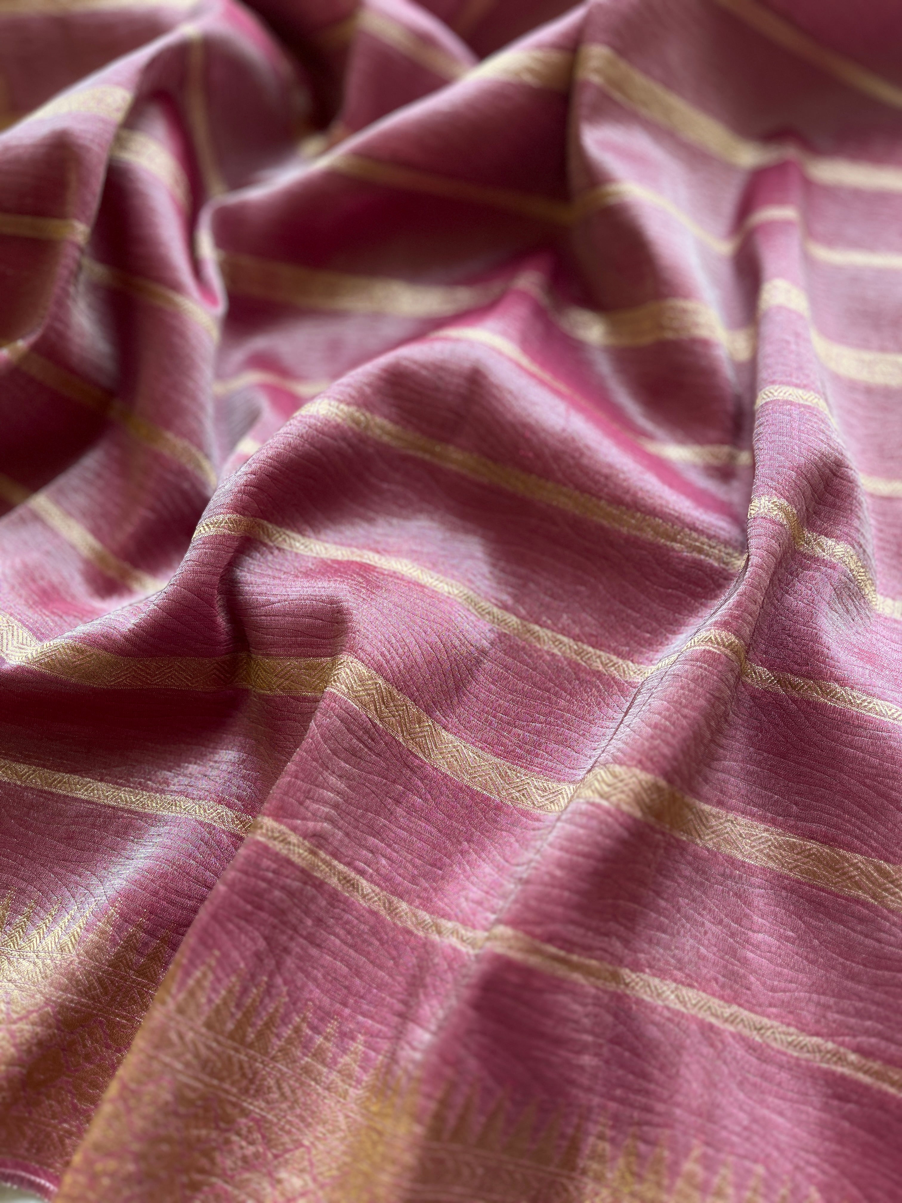 Onion Pink tissue silk saree